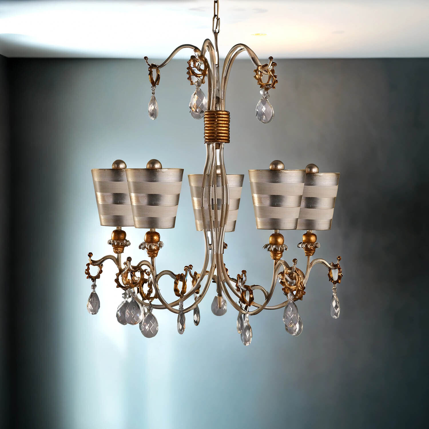 Kronleuchter VICA in Silber Ø76cm kürzbar Lampe Leuchter, Lampe