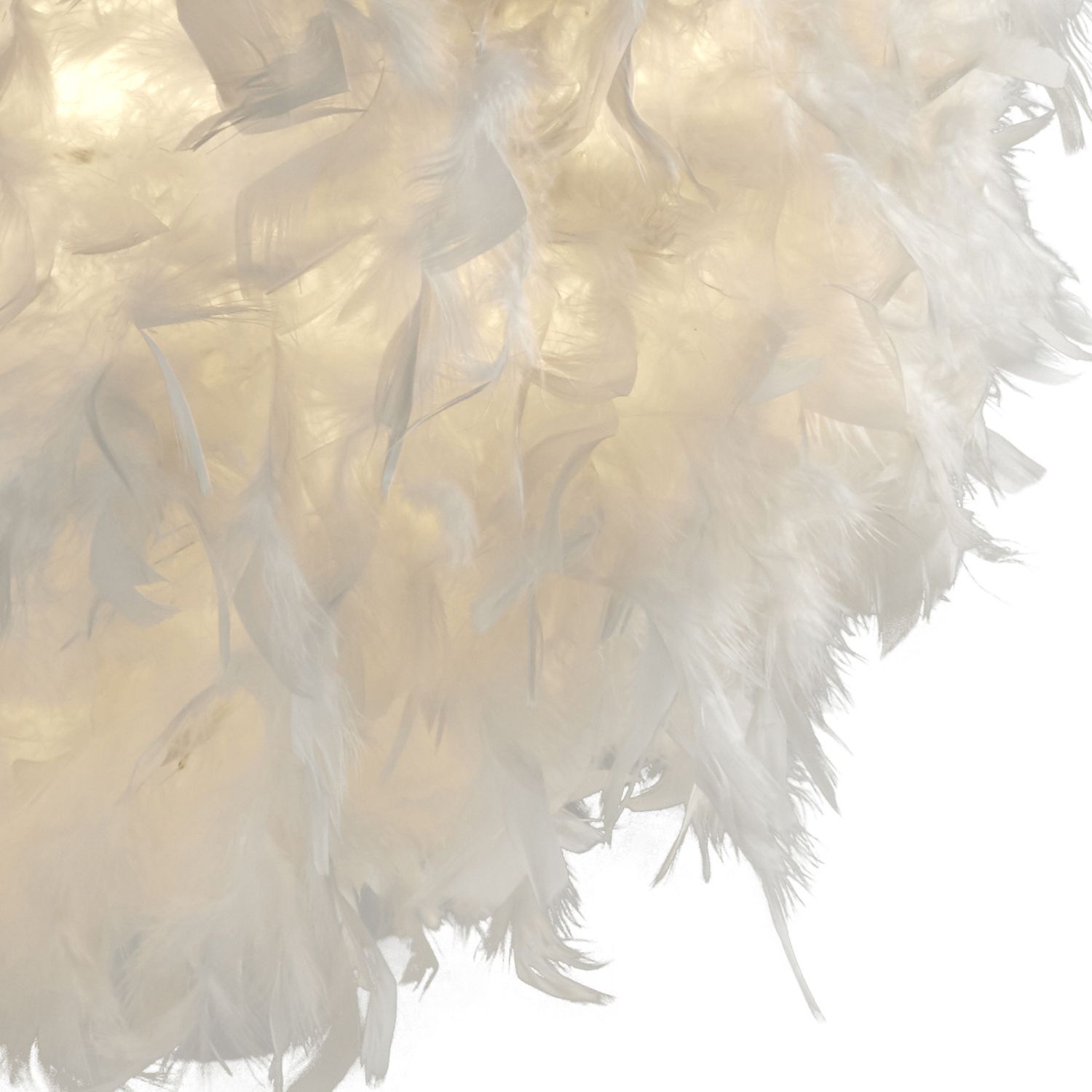 Auffällige Pendelleuchte Federn 50 cm rund E27 in Weiß Zubehor, Federboa, Person