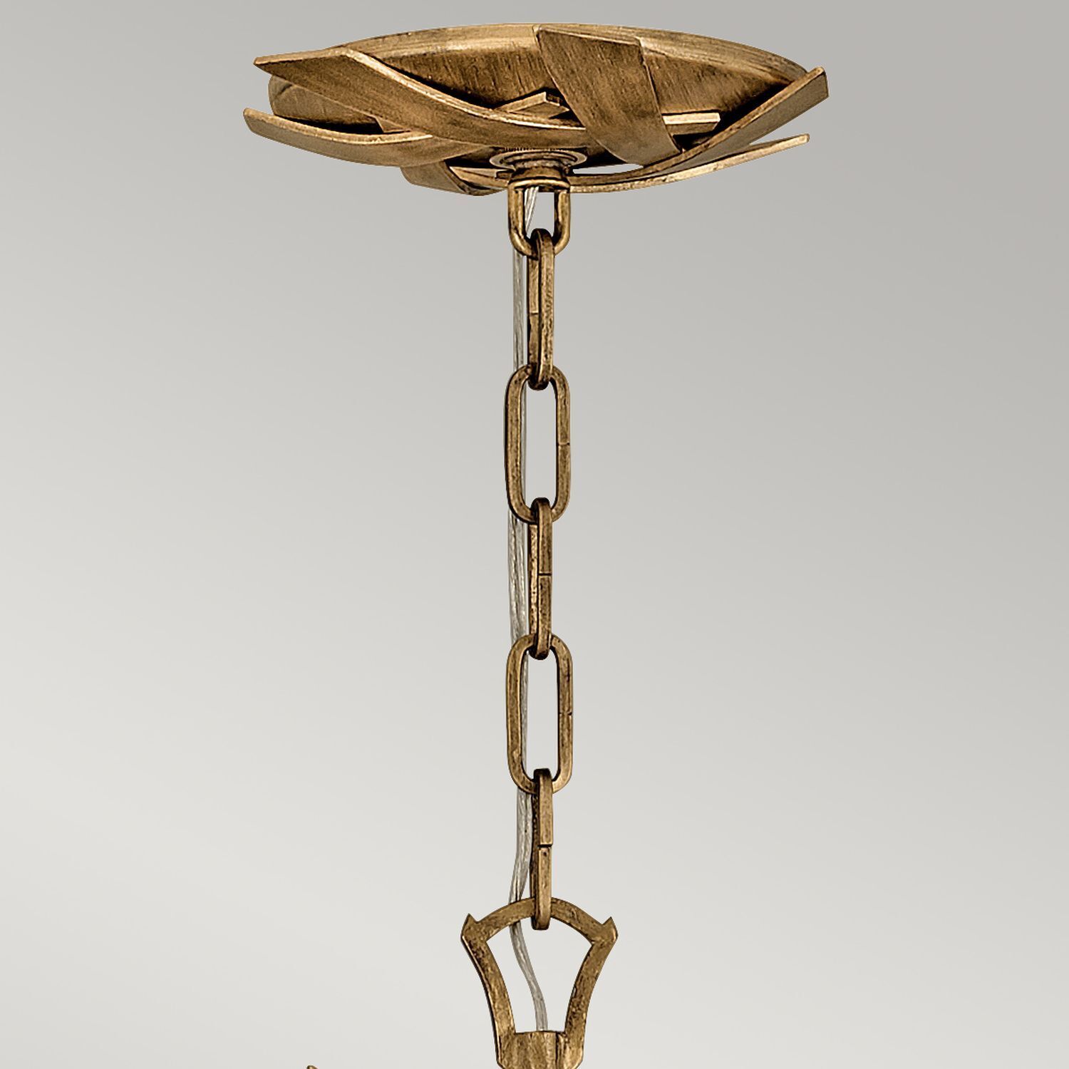 Kronleuchter Gold brüniert Ø 74,3 cm aus Metall Kristall Bronze