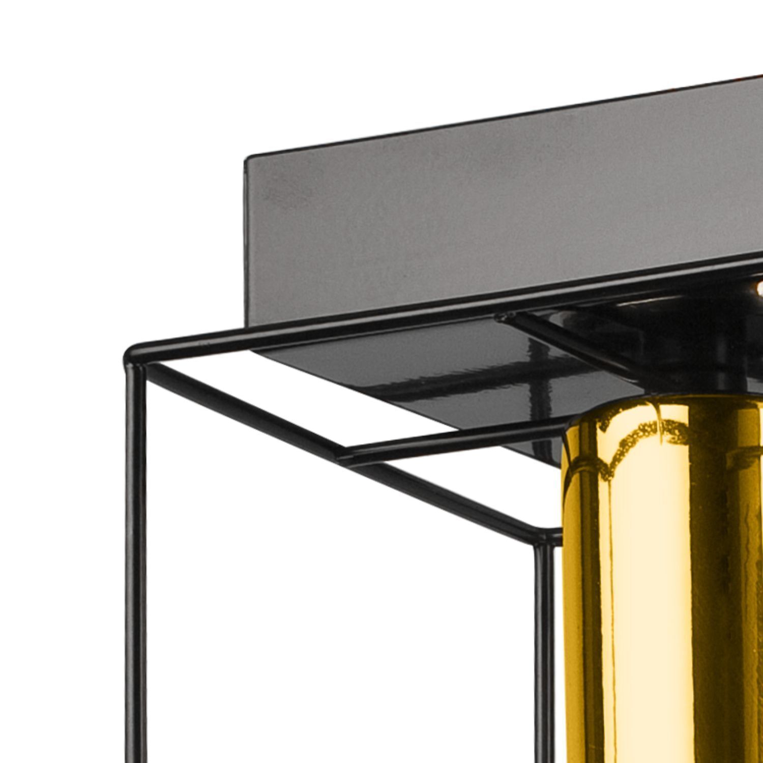 Deckenlampe Metall Schwarz Gold 3-flammig E27 50 cm lang