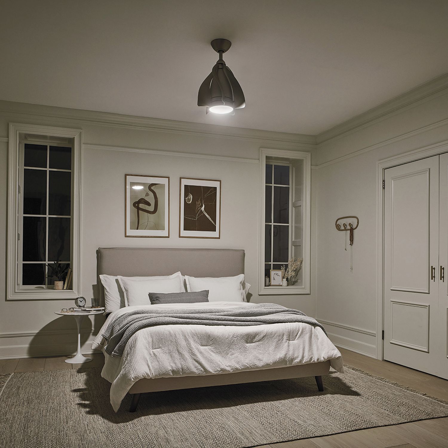 bett, bettgestell, kopfteil, schlafzimmer, lampe