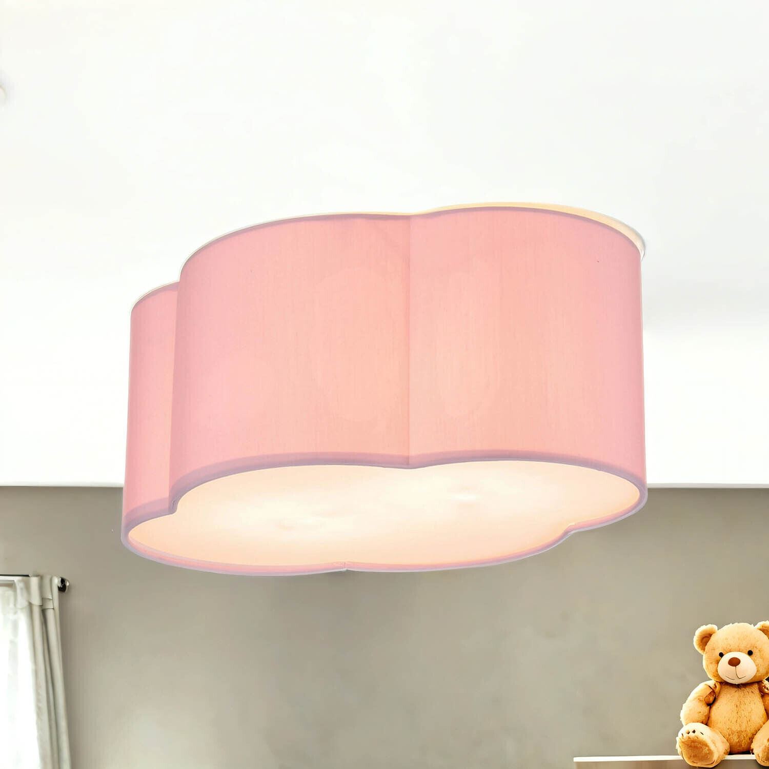 Deckenlampe Rosa Wolke Stoff Kinder Baby niedlich Deckenleuchte, Lampe