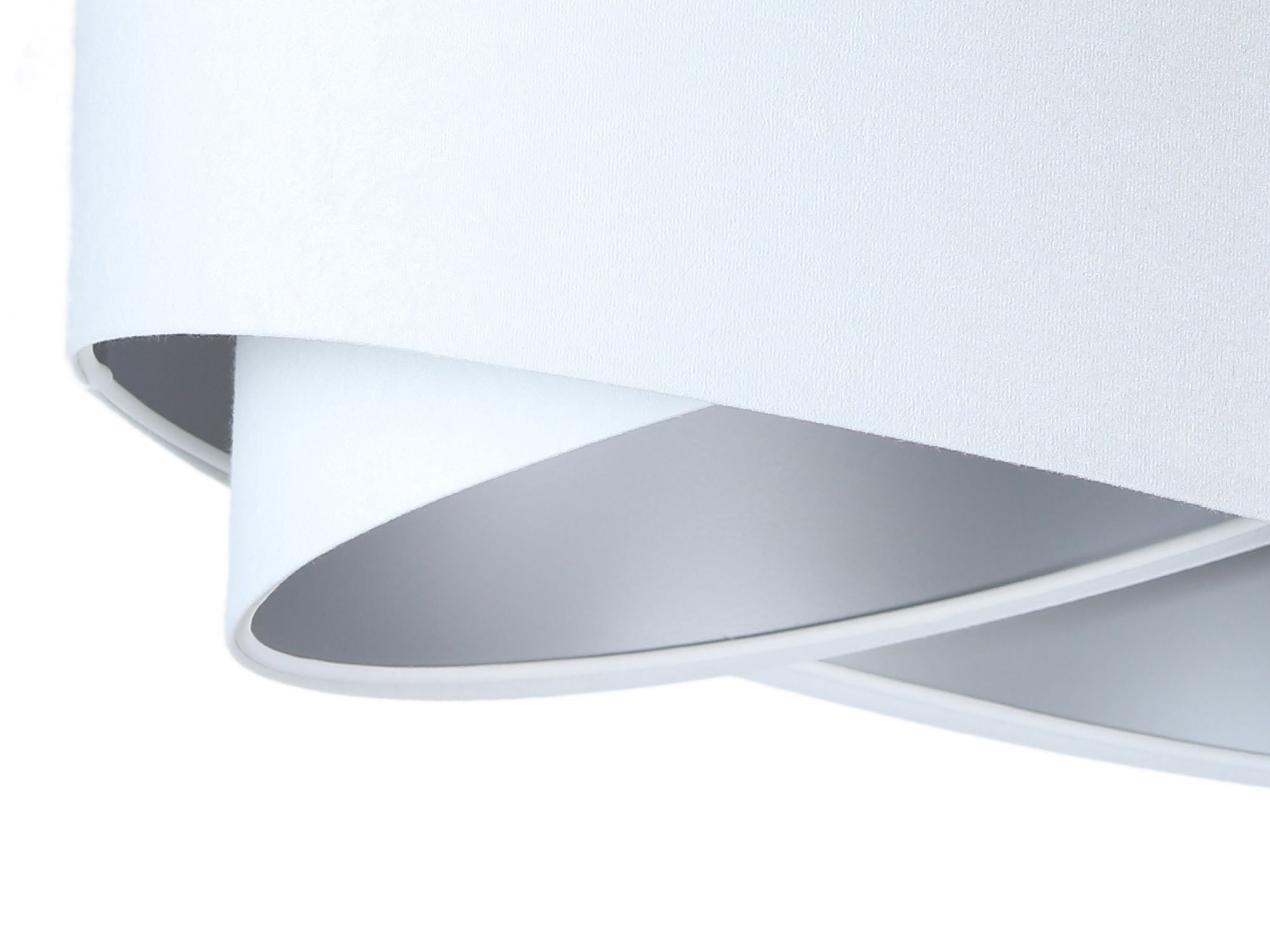 runde Hängelampe Weiß Silber Stoff Esstisch Lampe