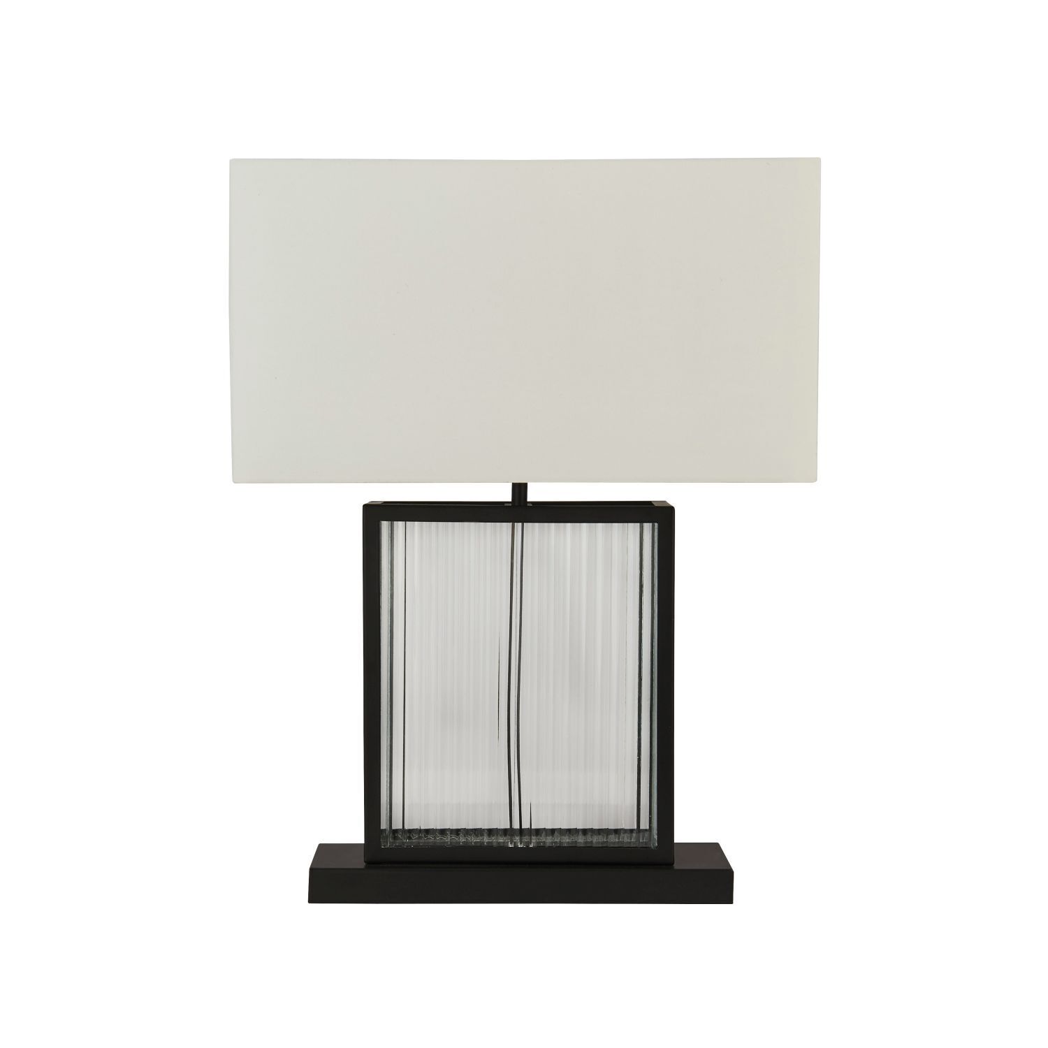 Lampe de table noir blanc velours verre métal 53 cm E27