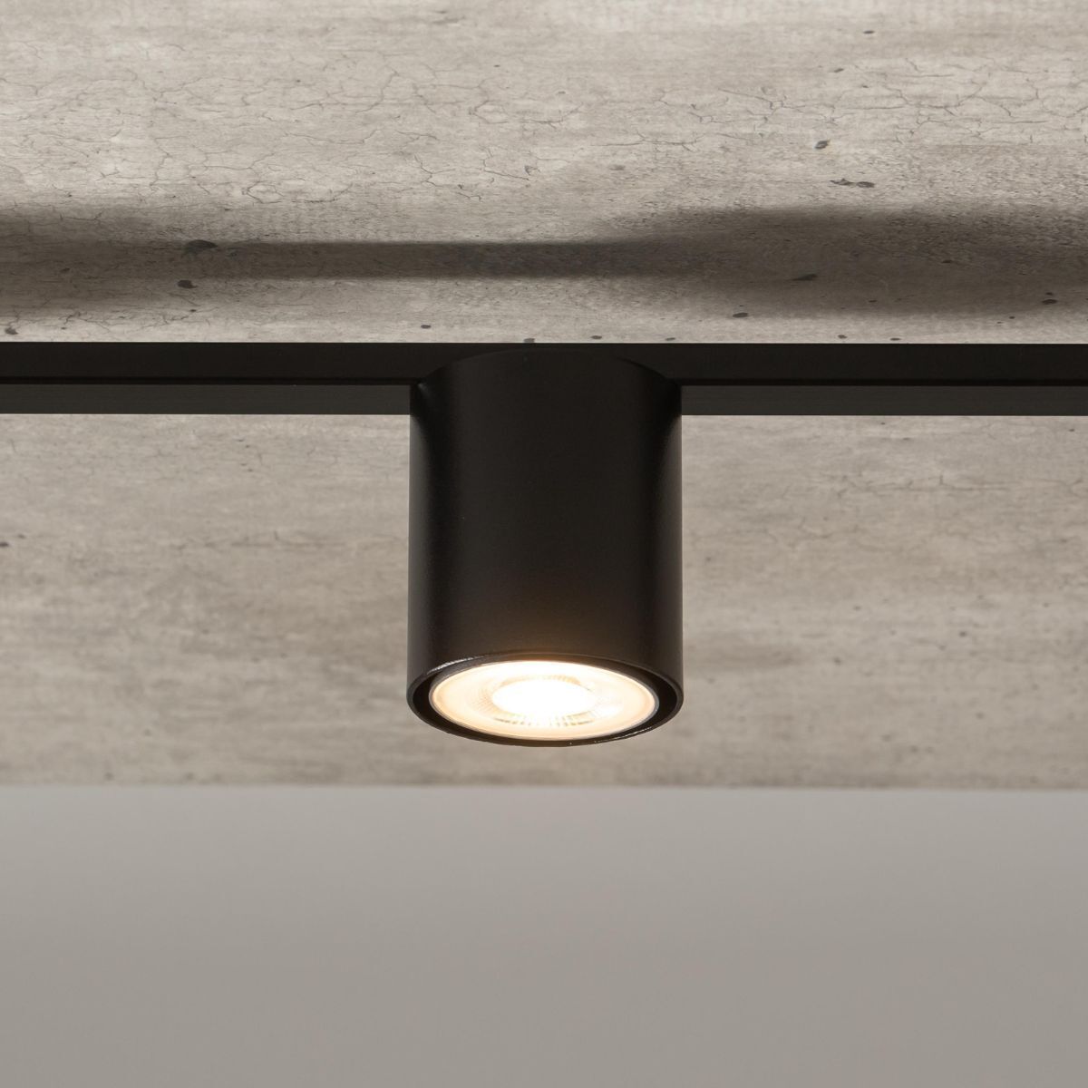 Plafonnier noir Cylindre GU10 3 flammes 70 cm de diamètre