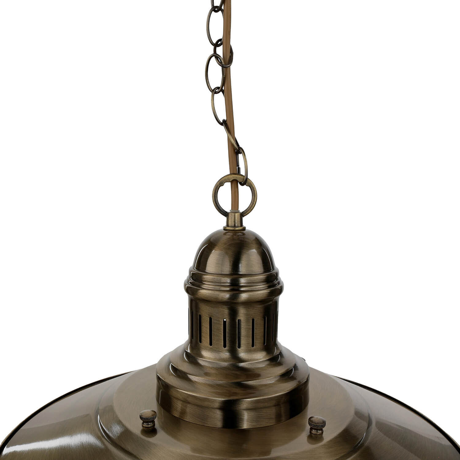 Jugendstil Hängeleuchte Sudan in Messing Optik Bronze, Lampe