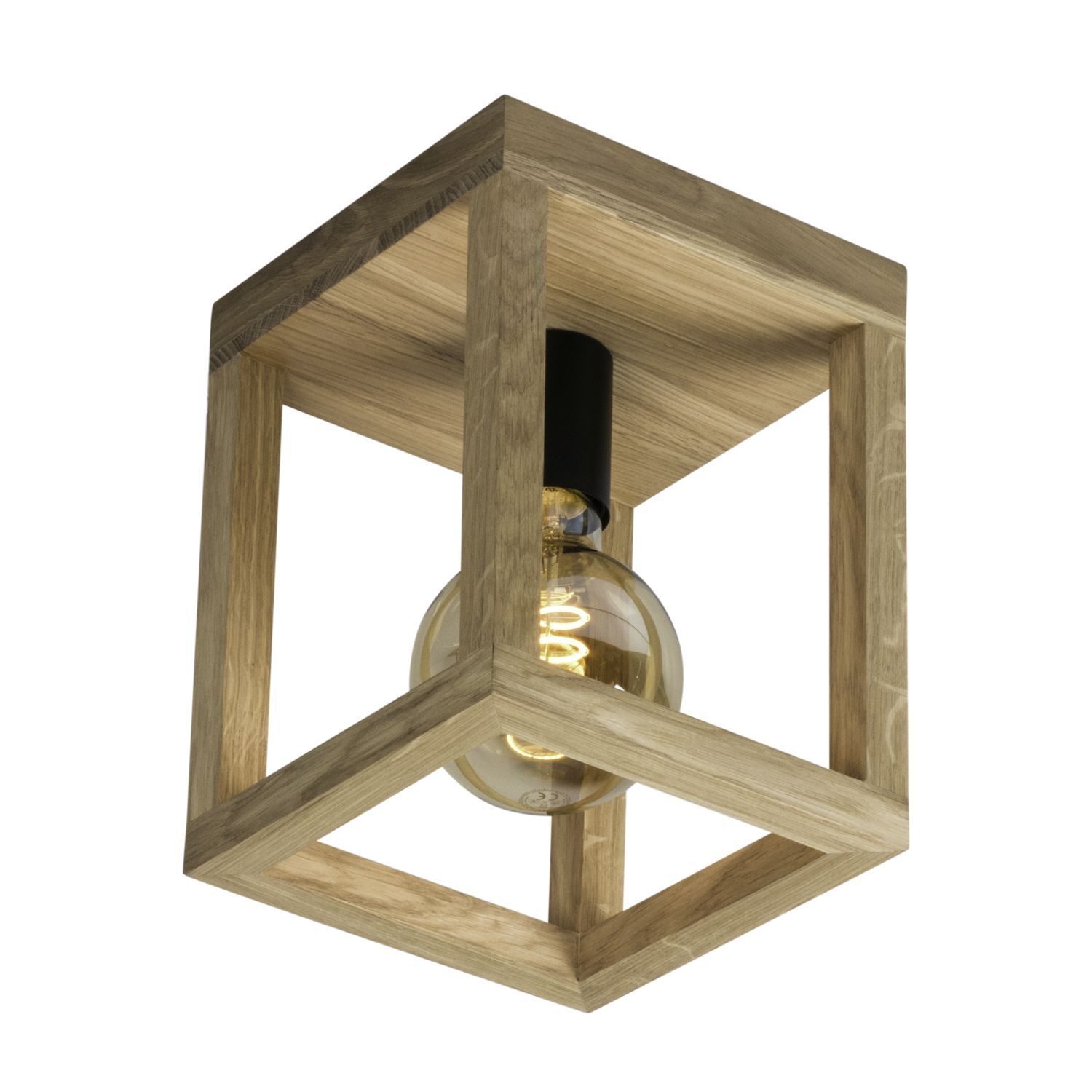 Moderne Deckenlampe Holz Metall E27 quadratisch