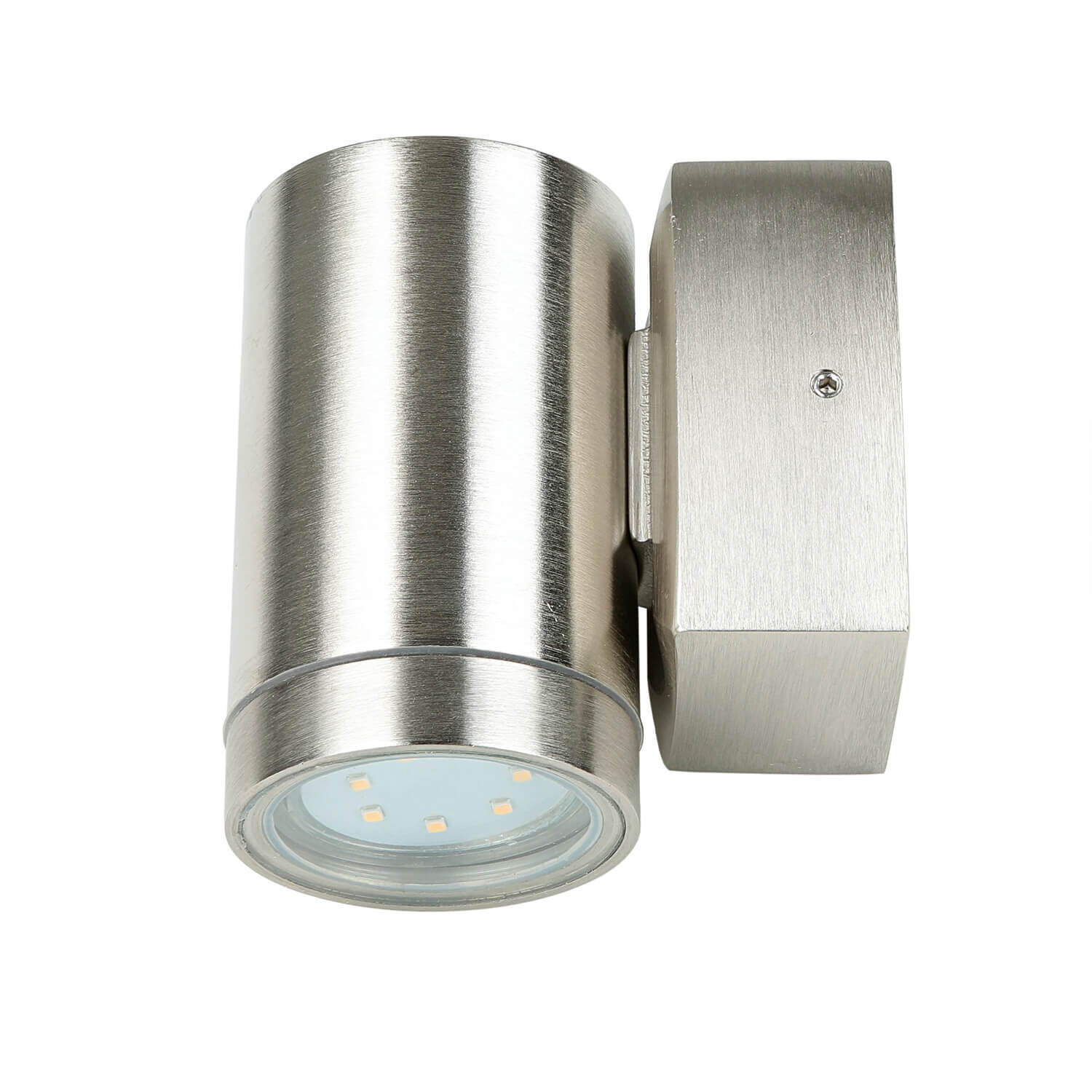 fassadenstrahler-hauswand-down-spot-aussen-messing-nickel-ip64-1 LED, Spotlight, Zylinderform, Metall, Wandleuchte