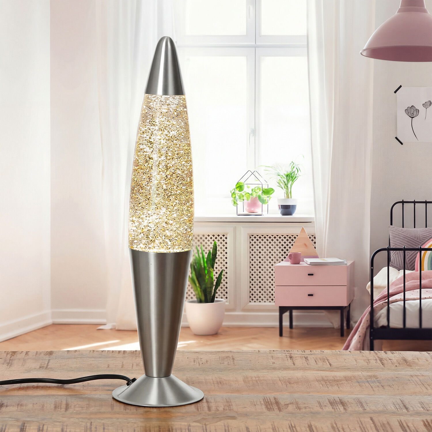 Elégante lampe à lave paillettes en 40cm G9 Retro ROXY