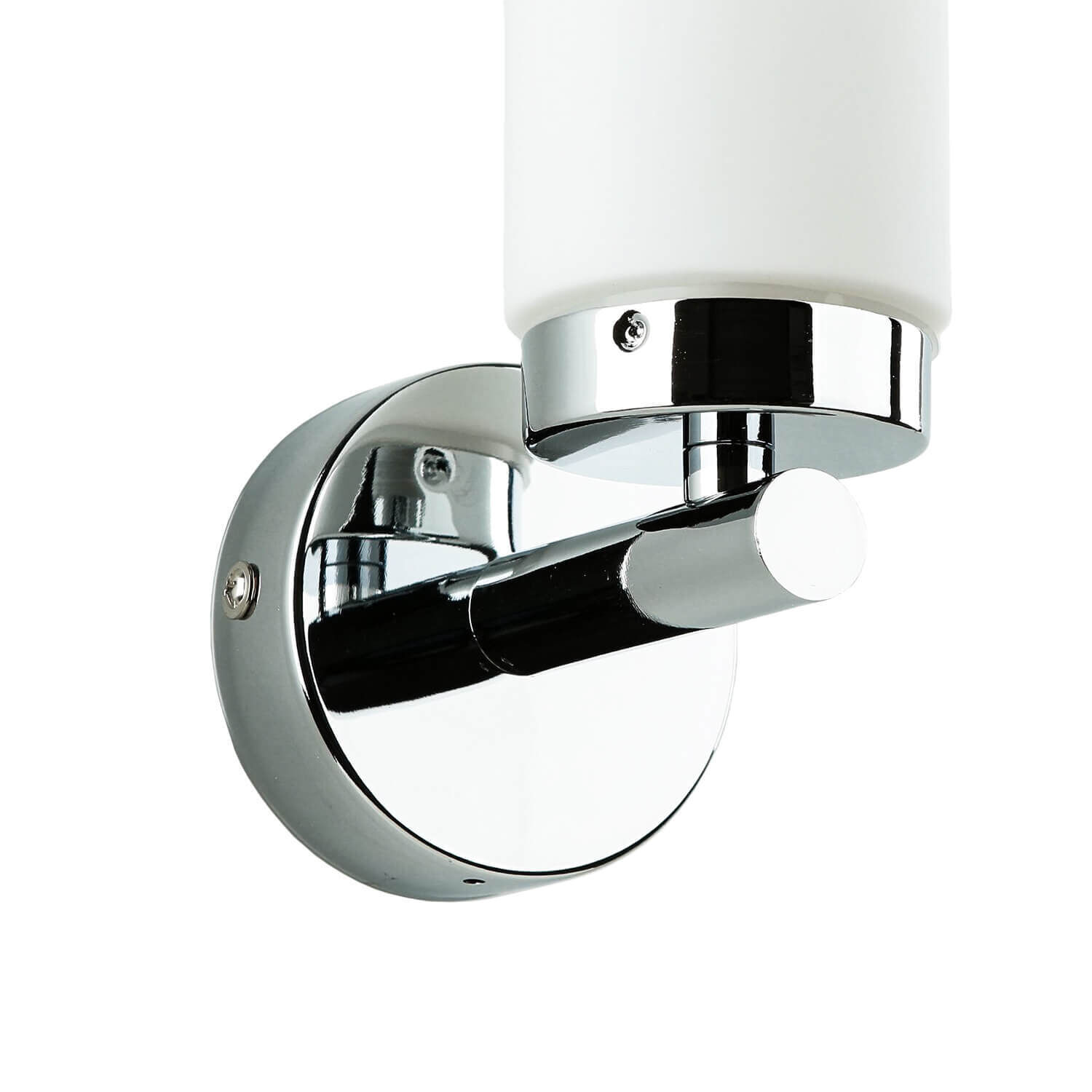 Lampe de salle de bain murale miroir verre métal en chrome blanc élégant