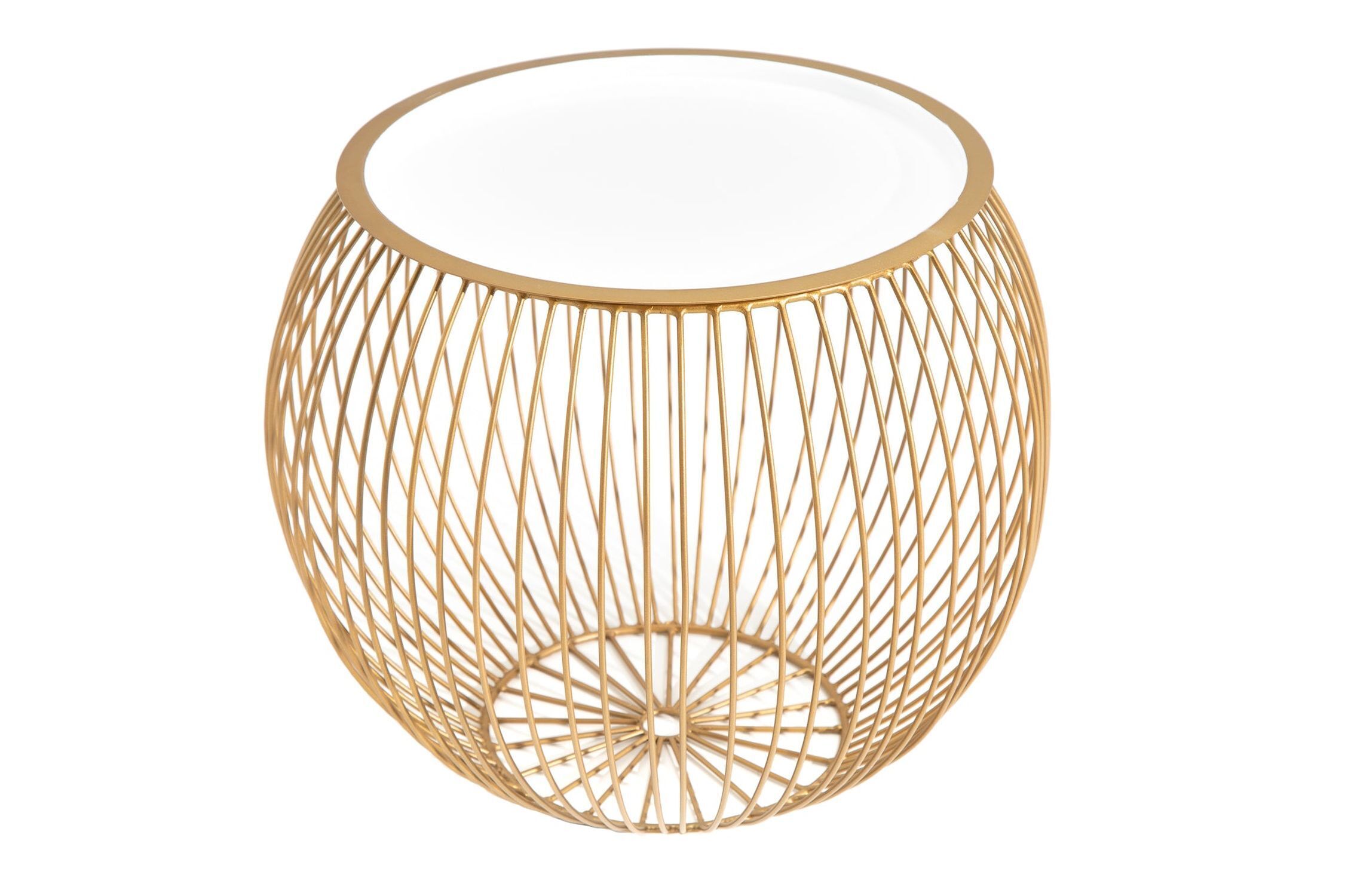 Table basse en métal doré 41x41 cm fait main avec plateau Lampe