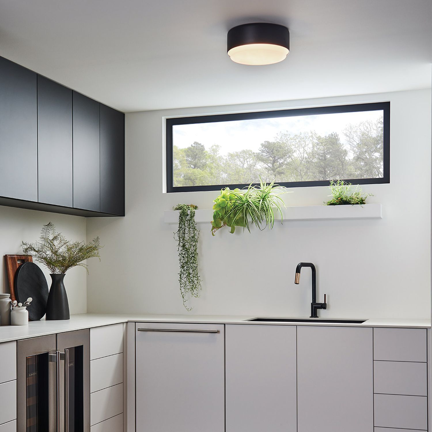 Deckenlampe rund Ø 30,5 cm Schwarz Weiß Metall Glas 2x E27 Drinnen, Innenarchitektur, Sinken, Waschbeckenhahn