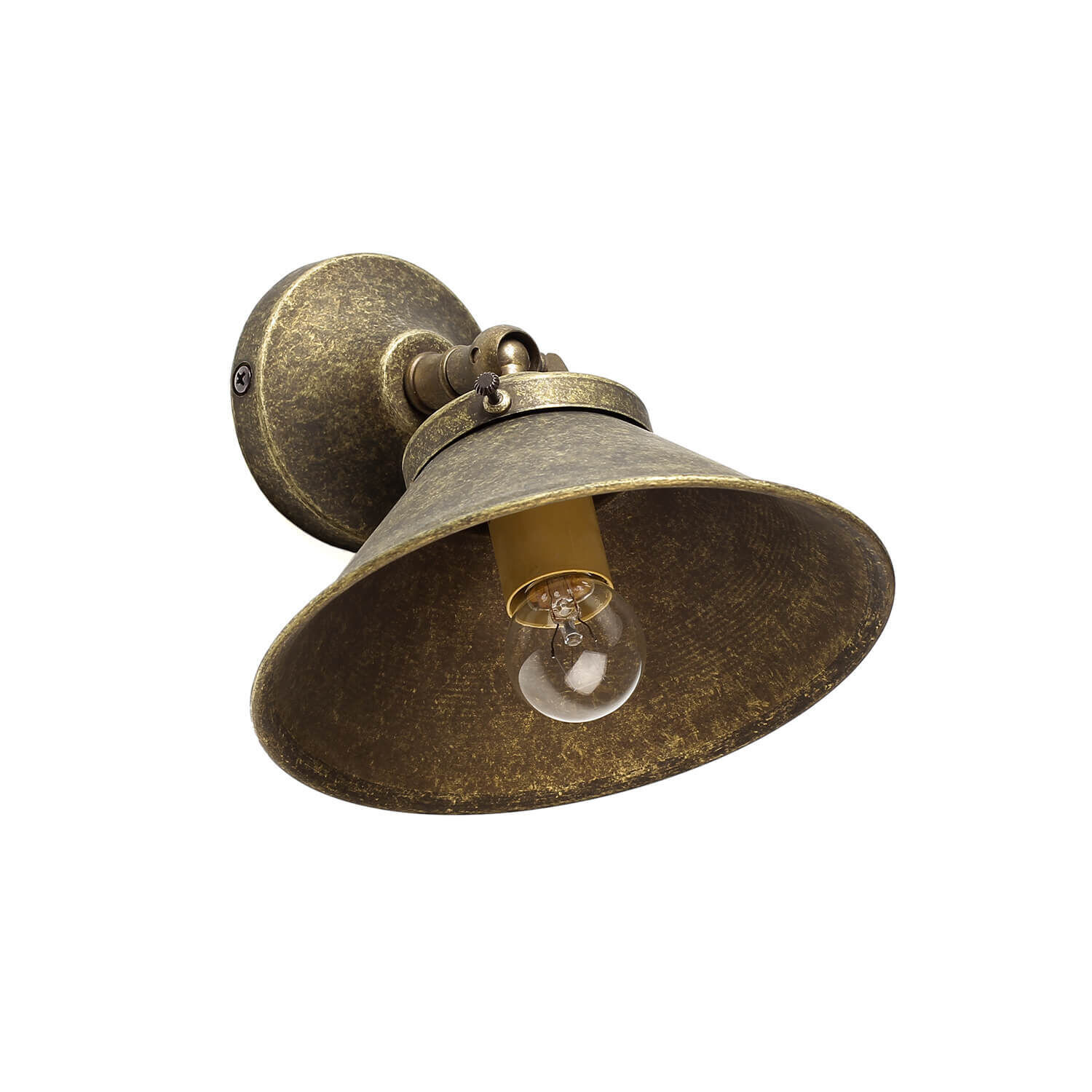 Messing Wandlampe in Bronze antik verstellbar Bronze