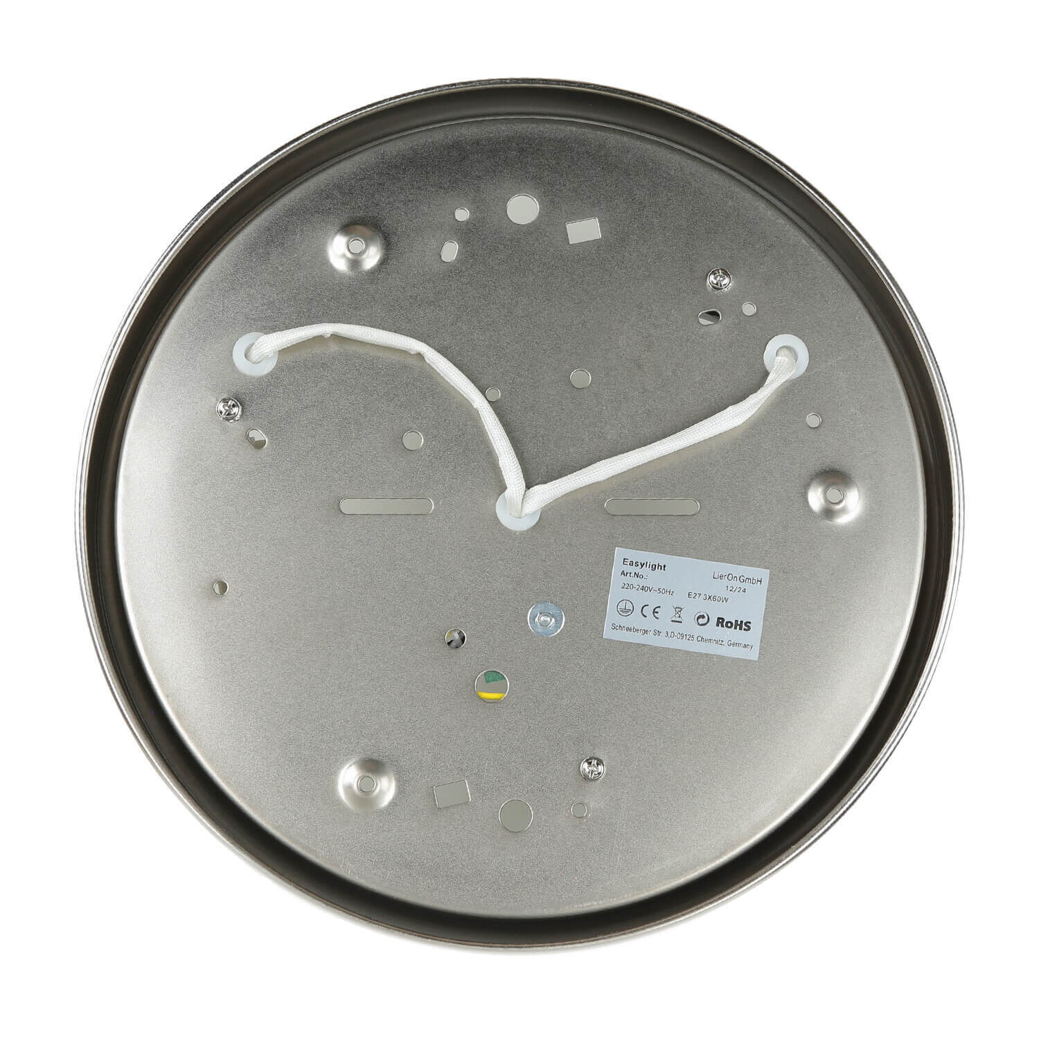 Deckenlampe Glas Matt Nickel Uhr, Wanduhr, Analoge Uhr