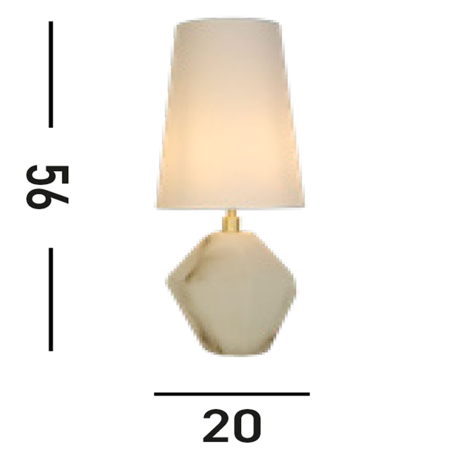 Lampe de table Blendarme résine tissu 55,5 cm confortable blanc