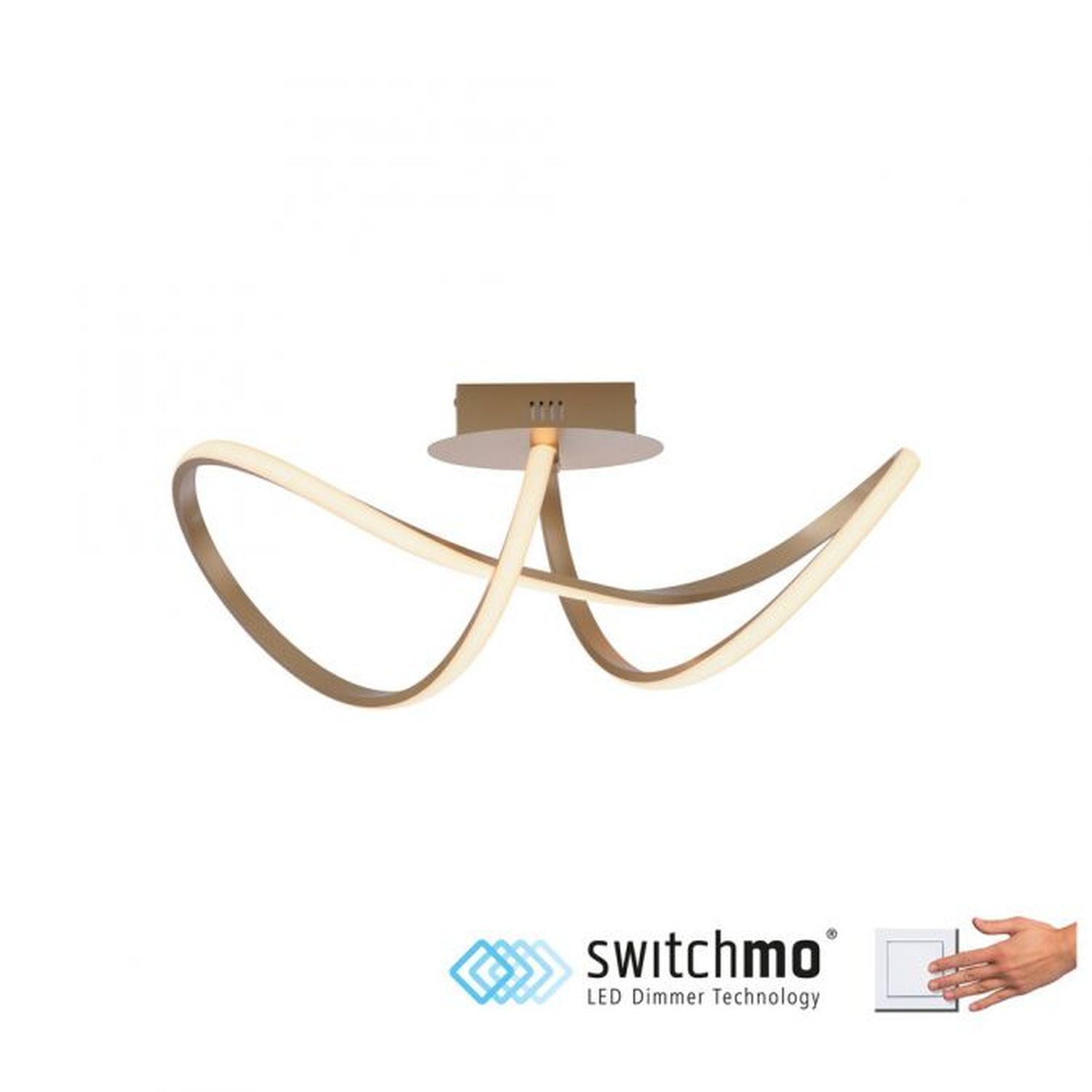 Lampe de plafonnier LED à intensité variable en laiton 3000 K blanc chaud Deckenleuchte