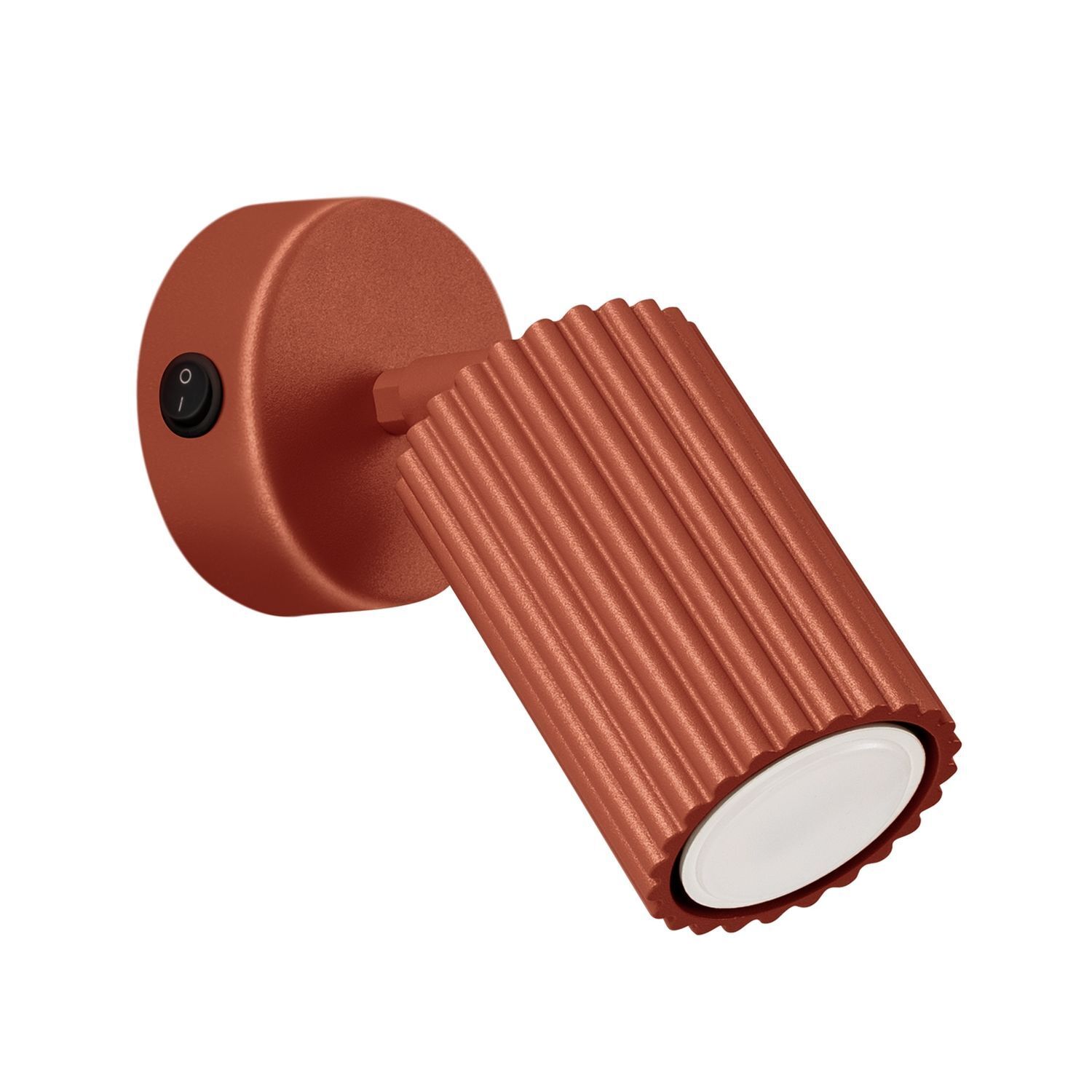 Applique murale petite L : 8 cm rouge orientable en aluminium GU10