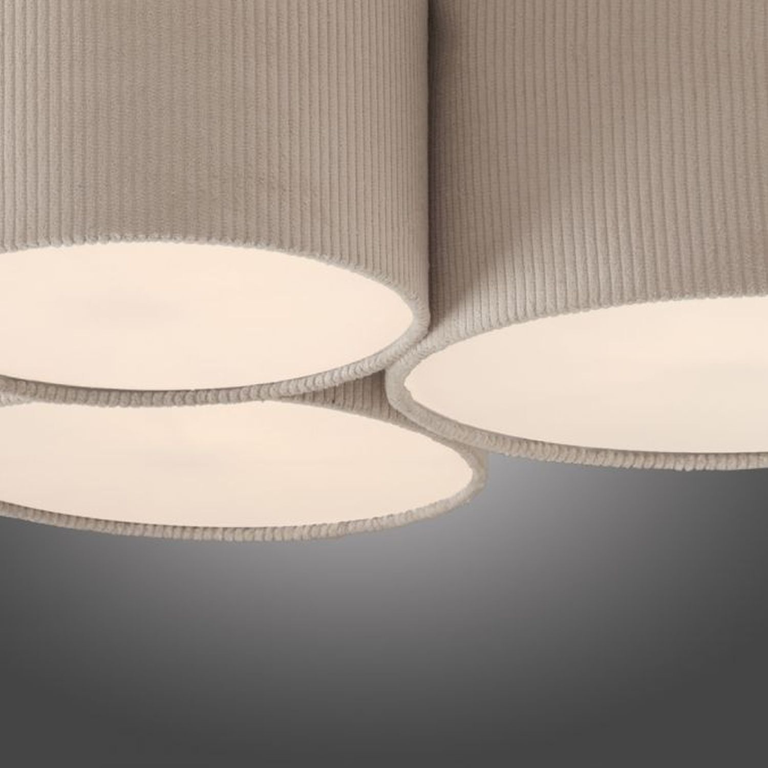 Wohnliche Deckenlampe Beige E27 L:70 cm 3-flmg blendarm