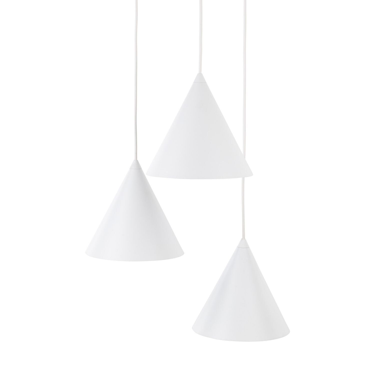 Hängelampe Weiß Metall Ø 42 cm 3-flammig Retro Design Lampe, Lampenschirm