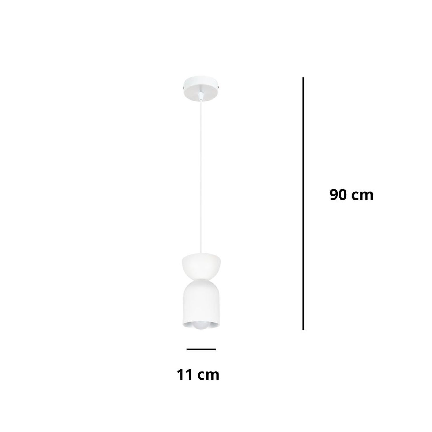 Lampe à suspendre minimaliste Blanc Intemporel E27 Ø11 cm rond