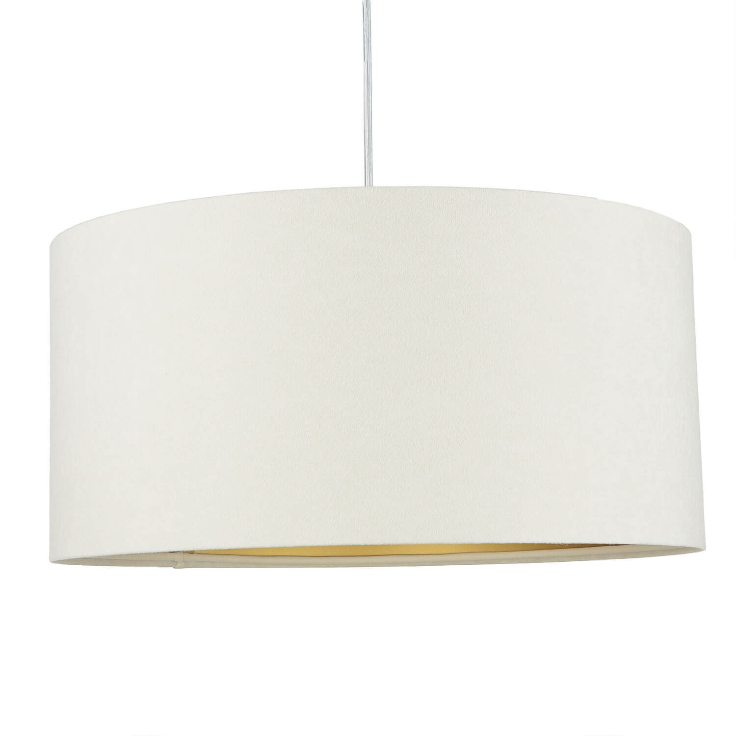 Hängeleuchte Retro Creme Gold Stoff rund Esszimmer Lampe, Lampenschirm