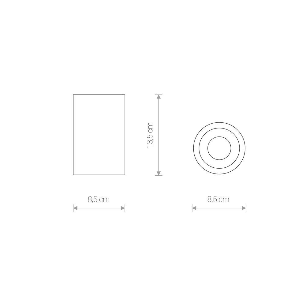 Spot de plafond rond métal verre Ø8,5cm IP54 Moderne