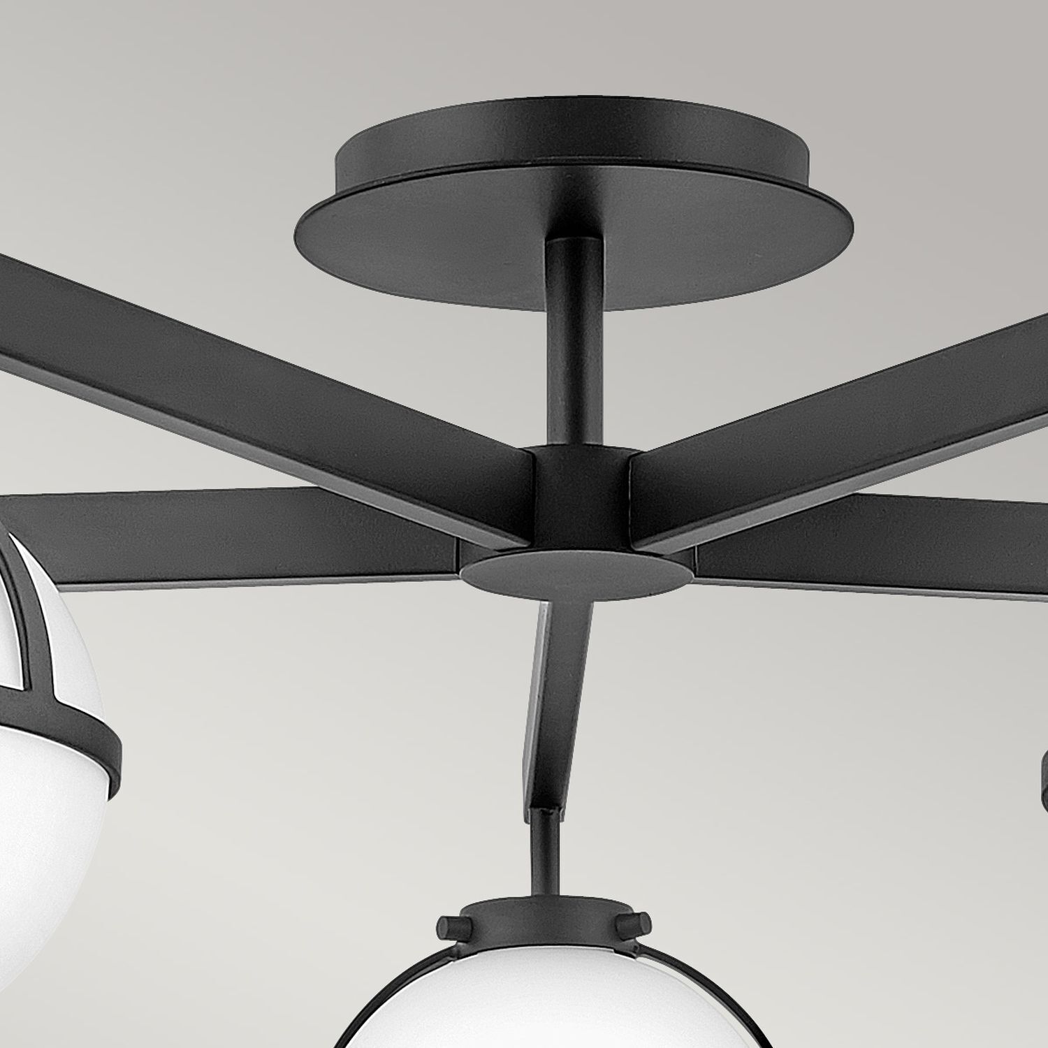 Badleuchte Decke Schwarz Weiß IP44 81,3 cm breit Metall Glas deckenventilator, fünfblätter, metall, schwarz, deckenleuchte