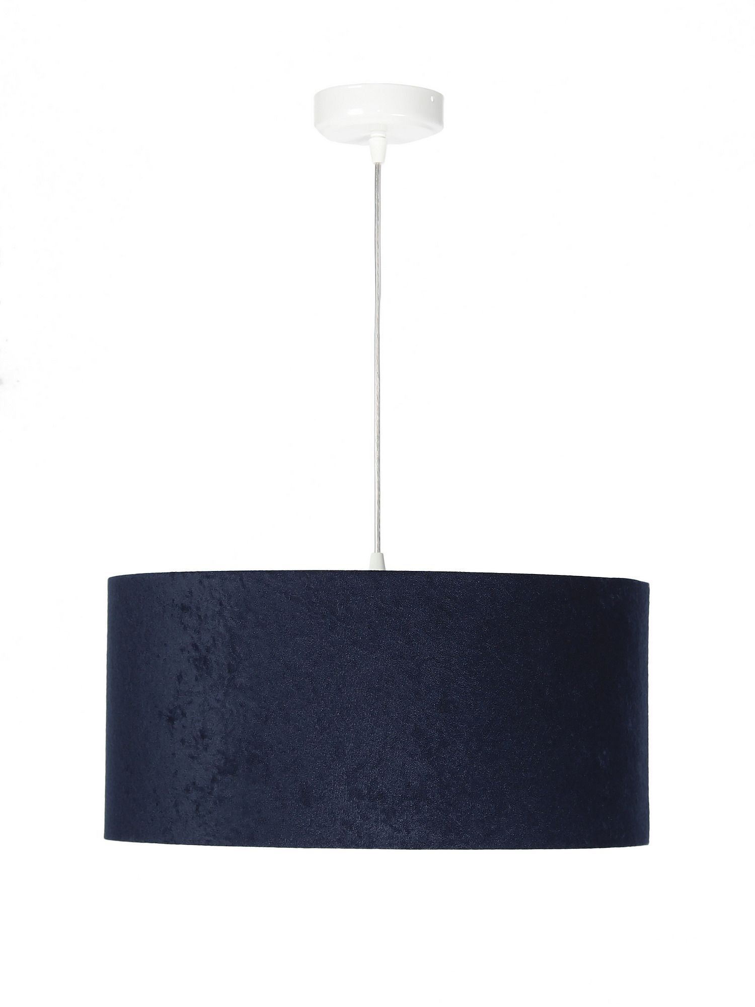 Lampe à suspendre bleu foncé argent Tissu rond Rétro