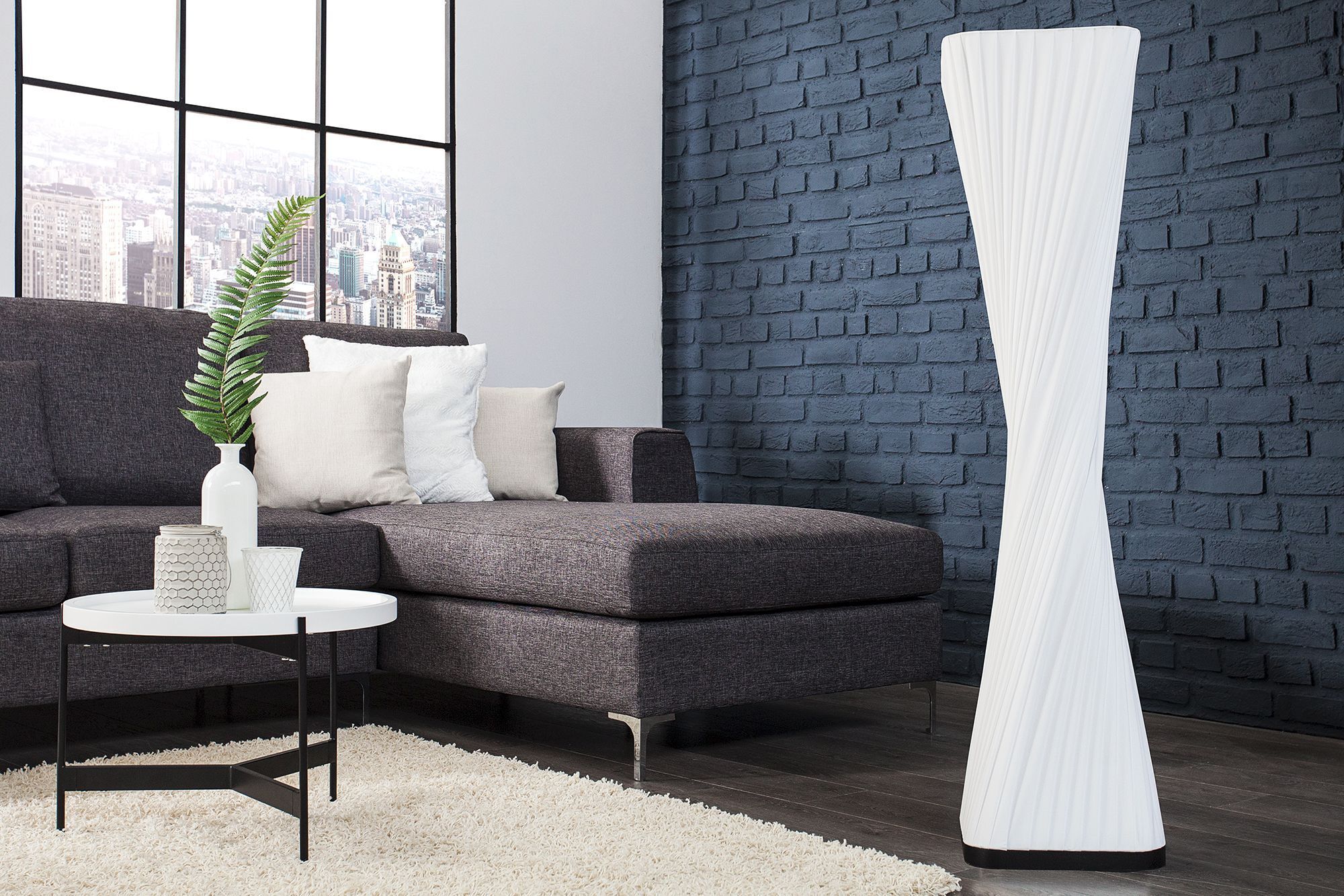 Lampe sur pied extravagante Retro 120cm blanche