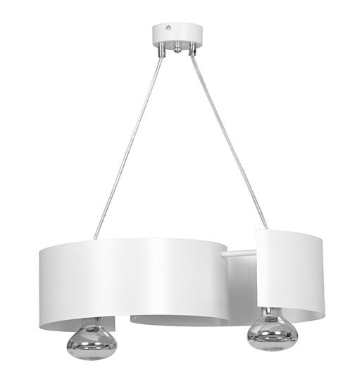 Suspension blanc métal hauteur réglable 2x E27