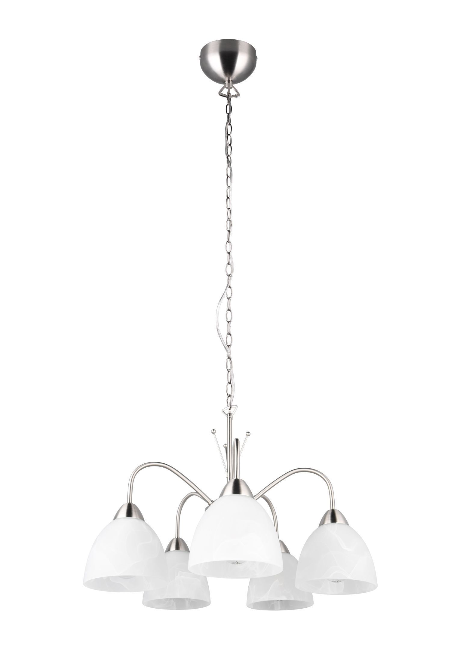 Blendarme Lampe suspendue métal verre nickel blanc 5-flmg