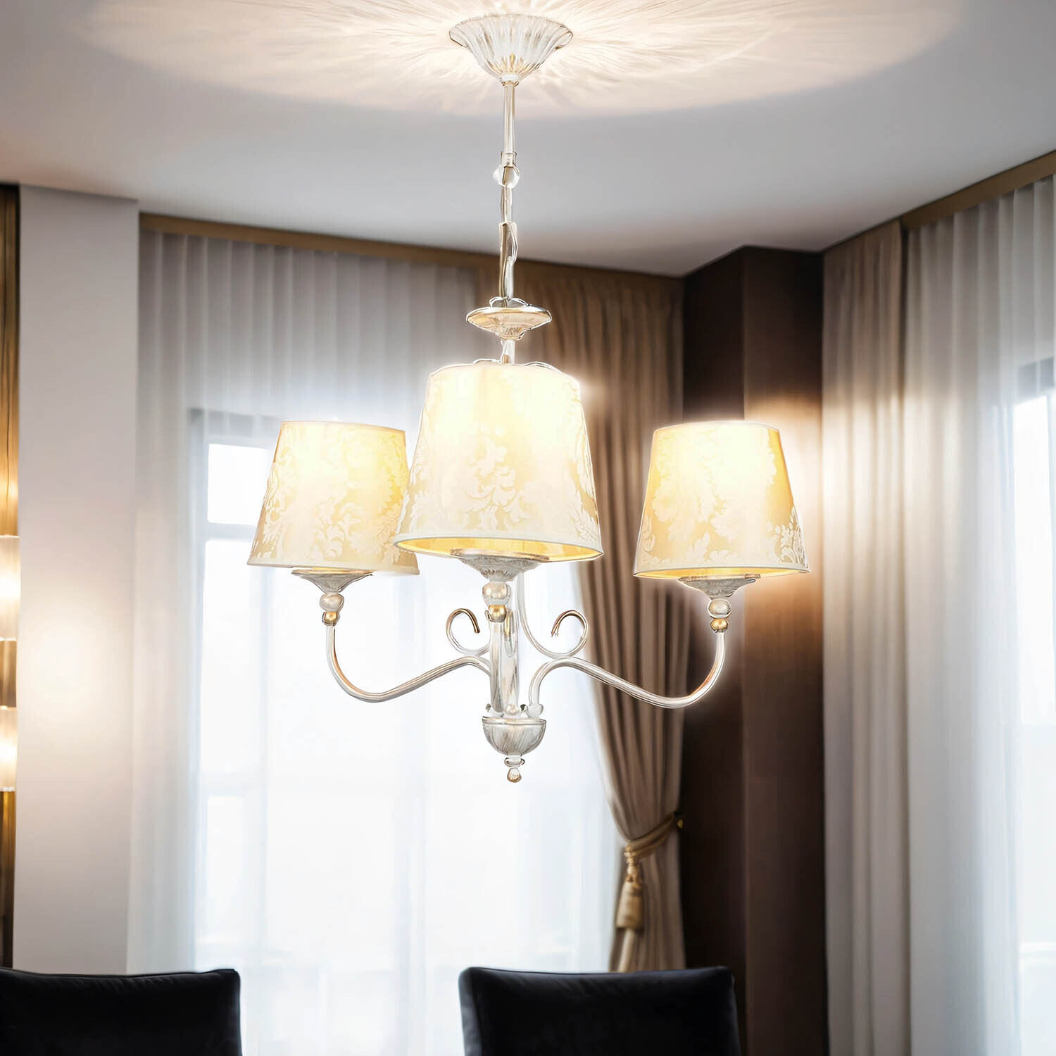 Lustre GANARA en or shabby motif baroque