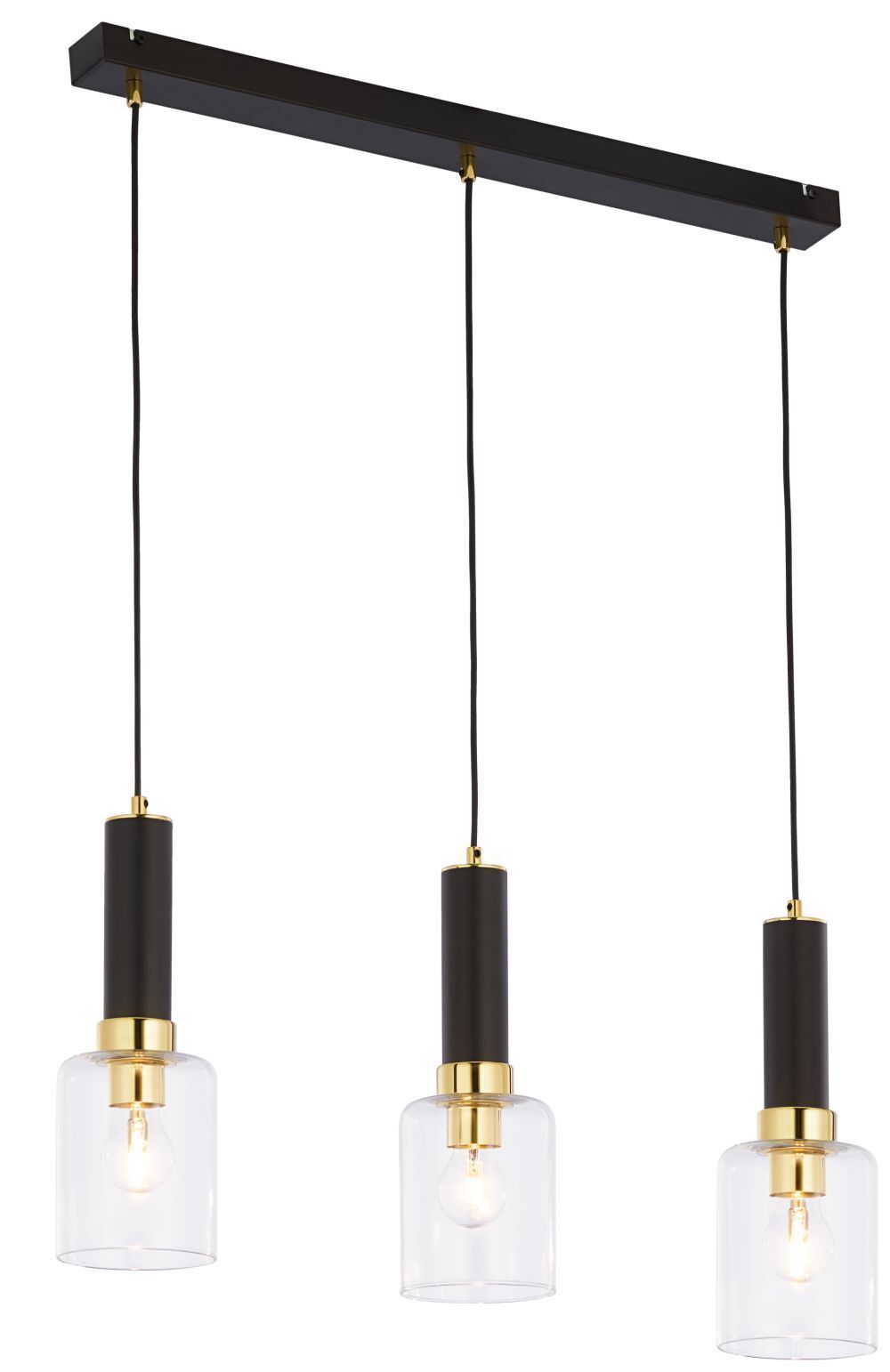 Moderne Pendelleuchte Glas Metall E27 3-flammig