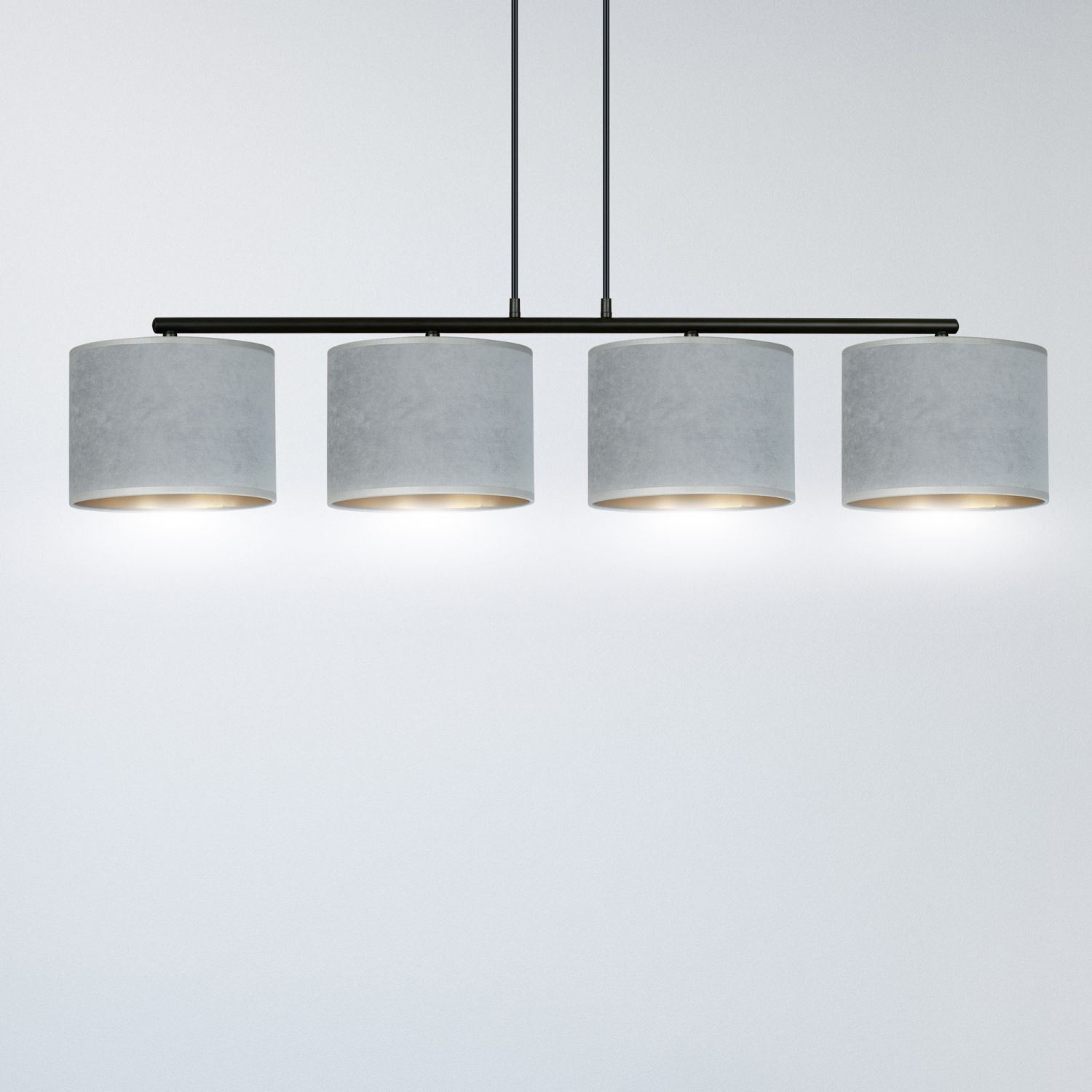 Hängelampe Stoff Metall L: 97 cm H: max. 100 cm verstellbar Deckenleuchte, Leuchte, Lampe