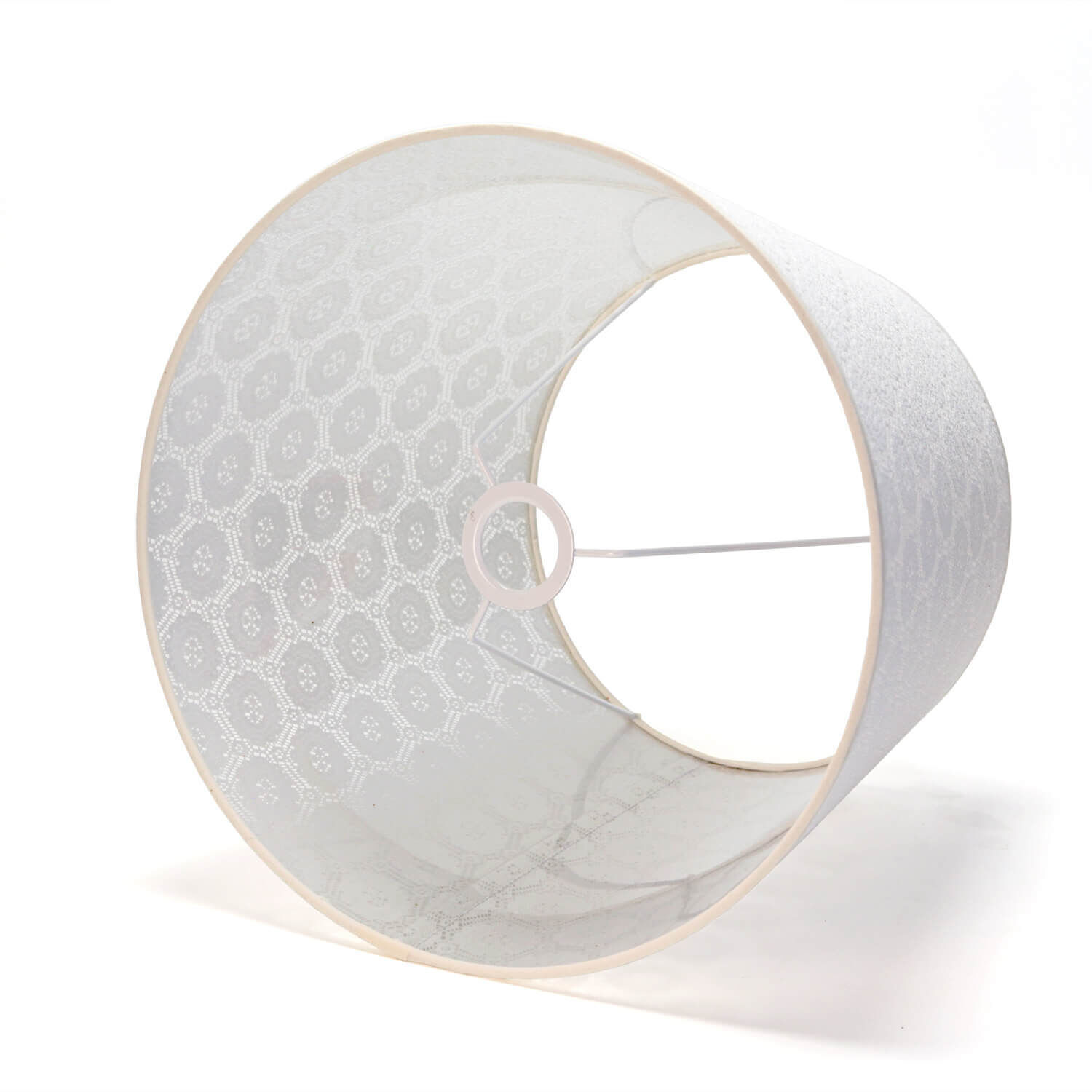 Lampenschirm Grau Stehleuchte E27 gehäkelter Stoff Lampe, Mobiliar, Lampenschirm