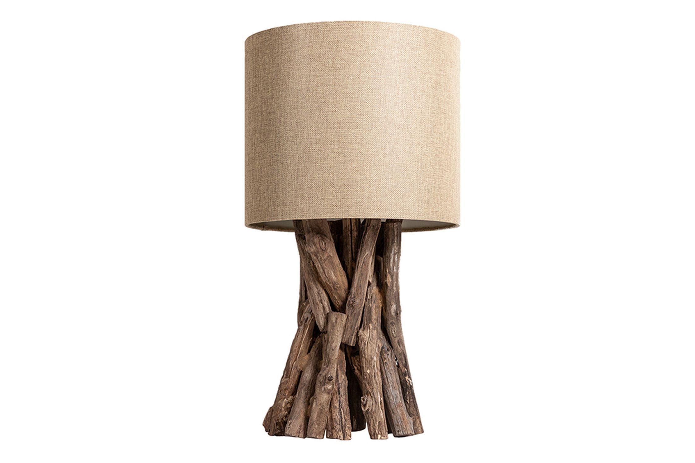 Lampe de table Blendarme bois lin 50 cm E27 confortable