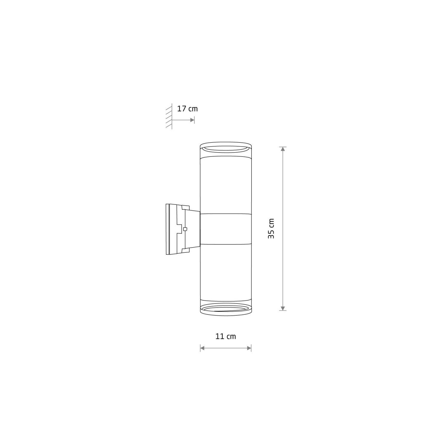 Lampe d'extérieur murale 2 flammes Up Down IP44 E27 aluminium