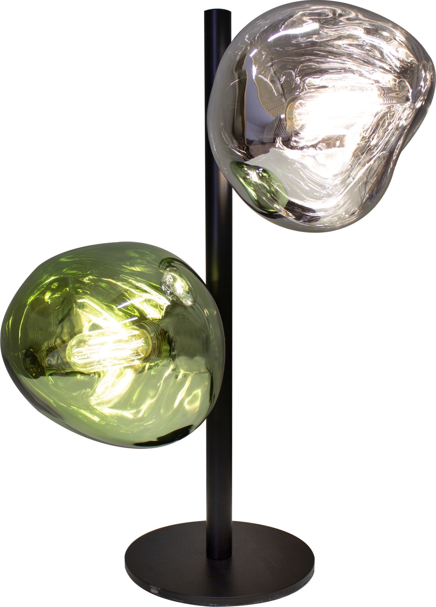 Lampe de table décorative aluminium verre blanc vert 40 cm Lampe, Rauchrohr