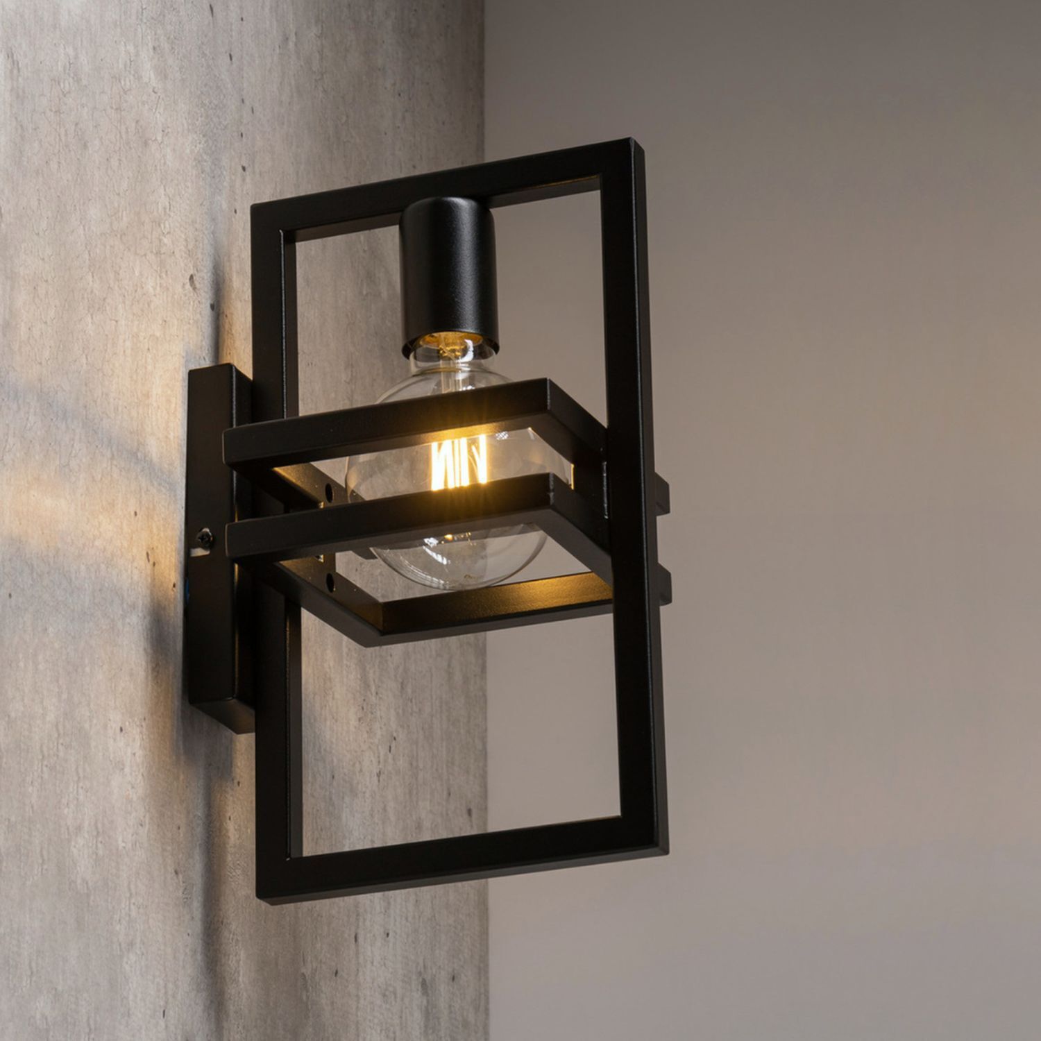 Kleine Wandlampe Metall Schwarz dekorativ E27 H:31 cm