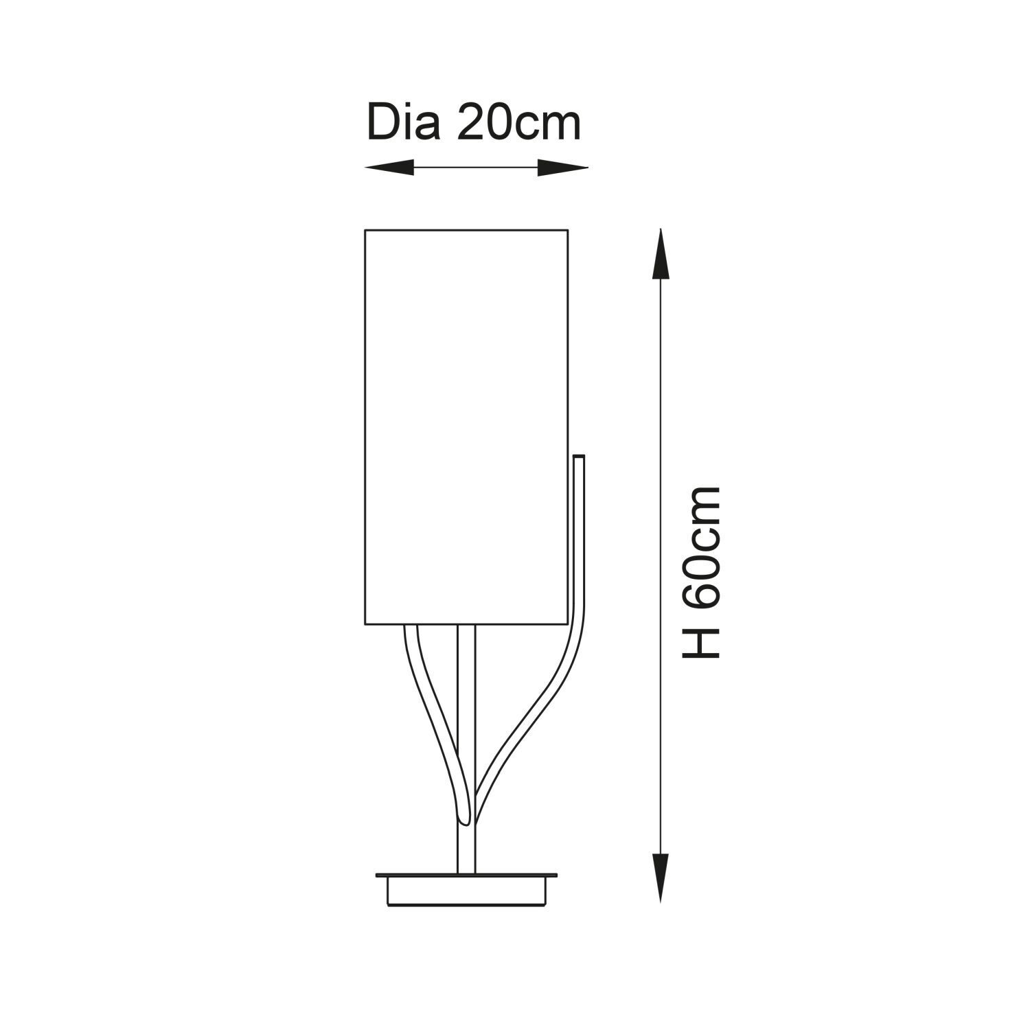 Tischlampe Stoff Metall 60 cm hoch in Messing Creme E27