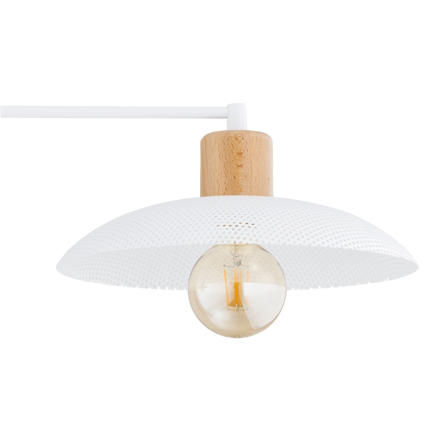 Deckenleuchte Metall 100 cm lang E27 2-flammig Weiß Holzoptik Leuchte, Gerät, Deckenventilator, Elektrisches Gerät