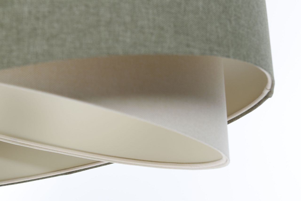 Lampe à suspendre Vert Crème E27 ronde Ø 45 cm Tissu Moderne