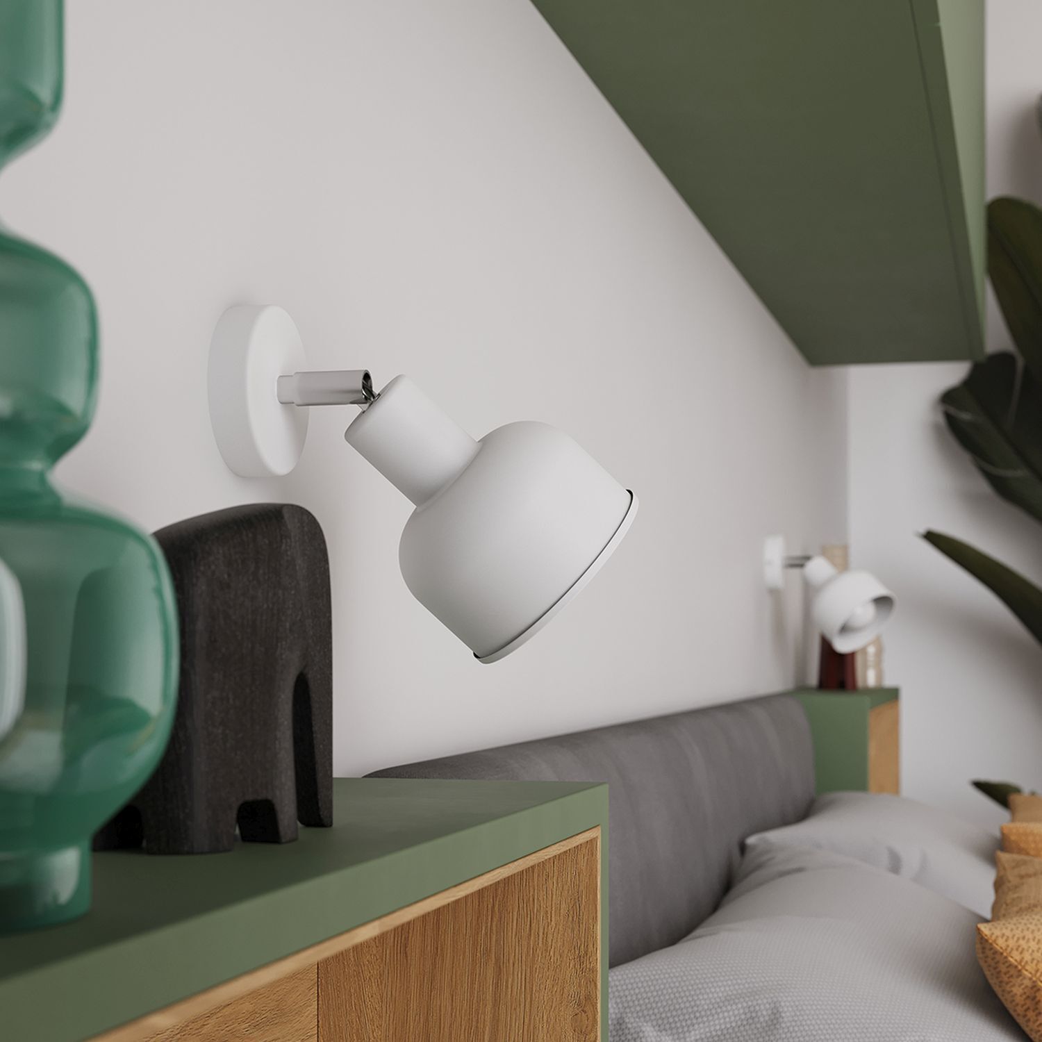 Wandstrahler Stahl Weiß E27 H:17 cm Spot schwenkbar Wandlampe, Wandleuchte, weiß, modern, Kunststoff