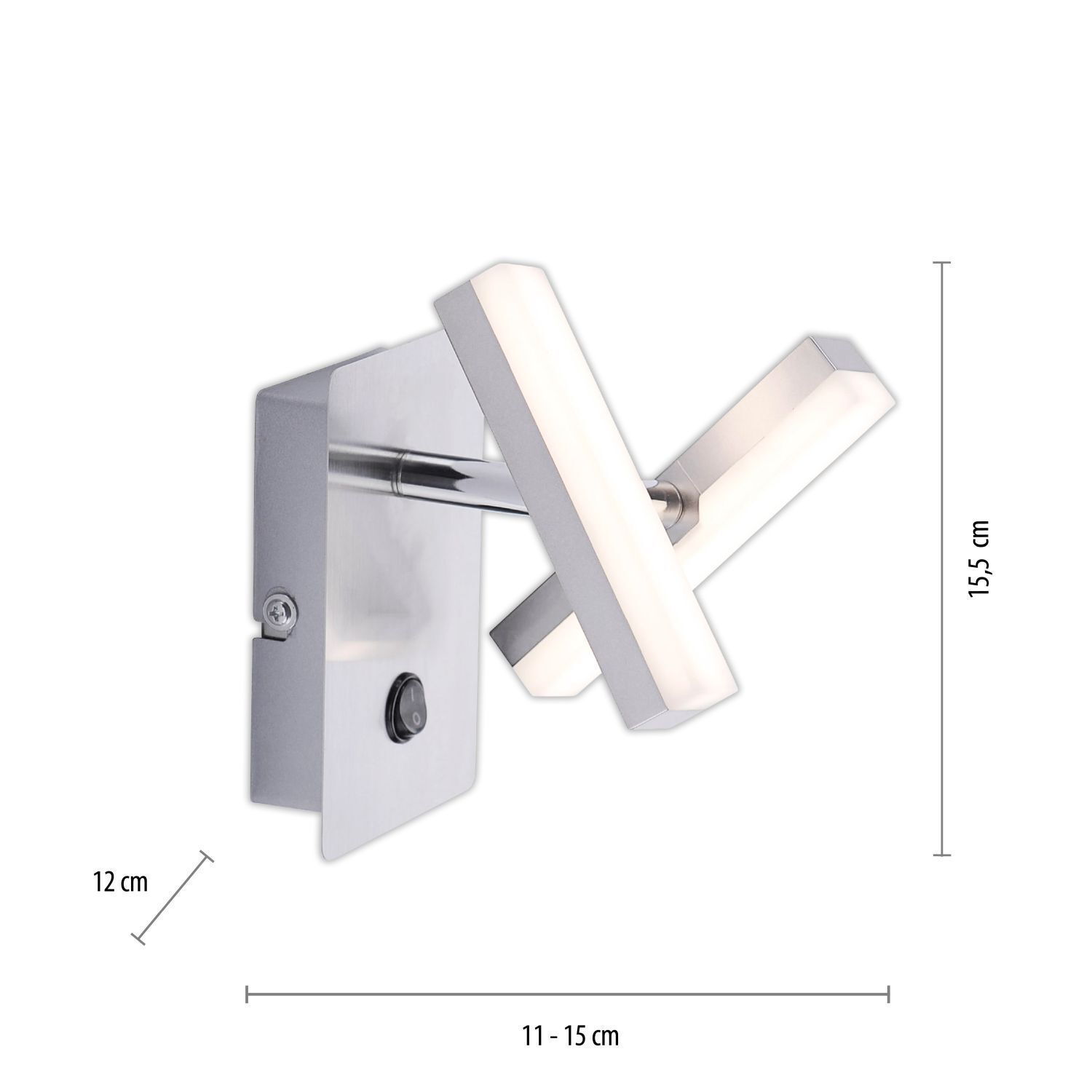 Spot mural LED en acier métal mobile 225 lm interrupteur Griff, Elektrisches Gerät, Schalter