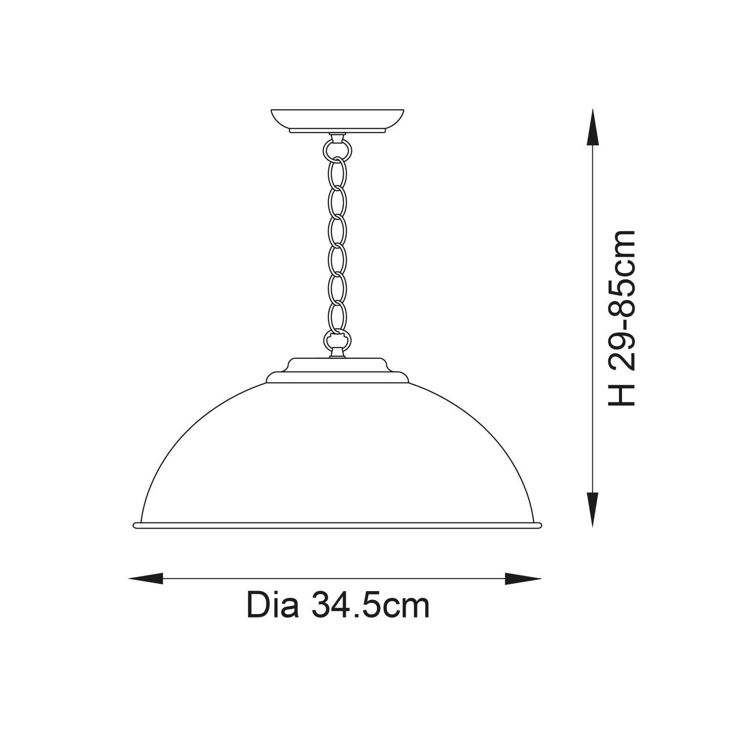 Lampe à suspendre métal D : 34,5 cm en noir or design rétro E27
