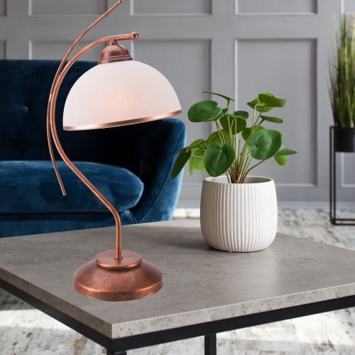 Elégante lampe de table KALONA brun Art Nouveau 49cm