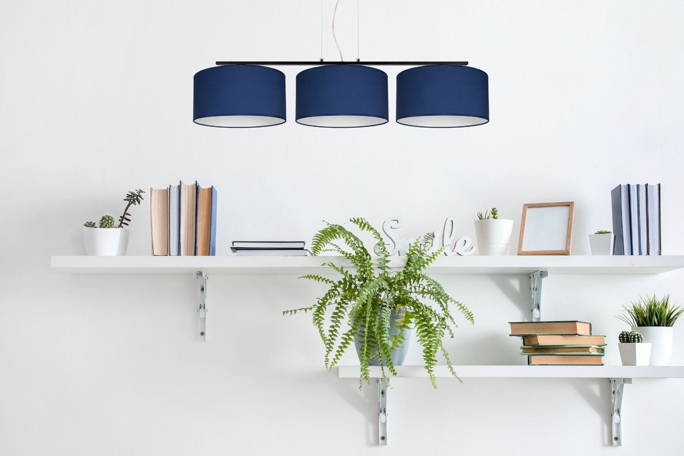 Blendarme Lampe à suspendre Tissu Noir Bleu E27 L:100 cm Ablage, Pflanze, Drinnen, Innenarchitektur, Mobiliar