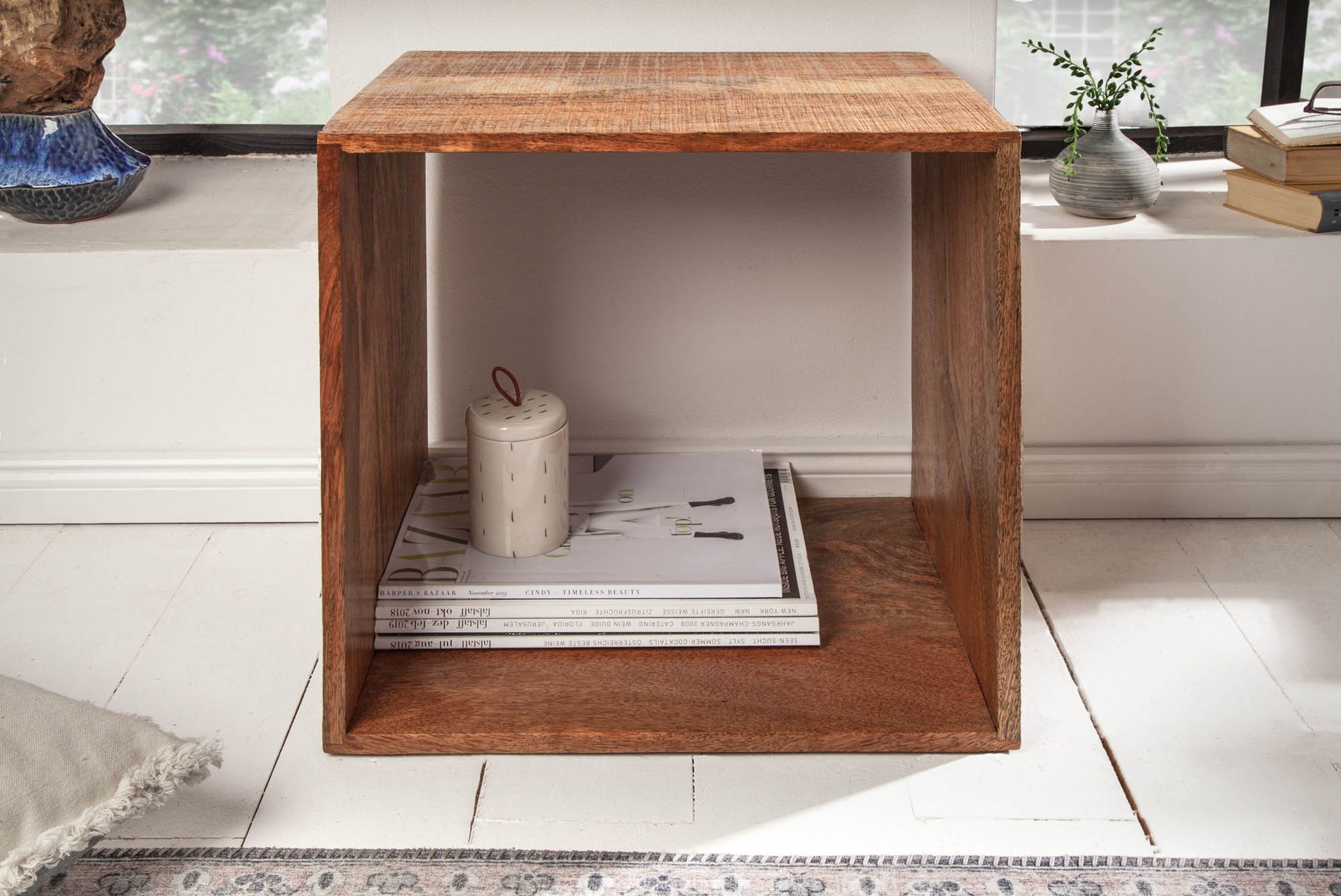 Beistelltisch Mango Holz in Natur 43 x 33 cm Beistelltisch Mango Holz in Natur 43 x 33 cm