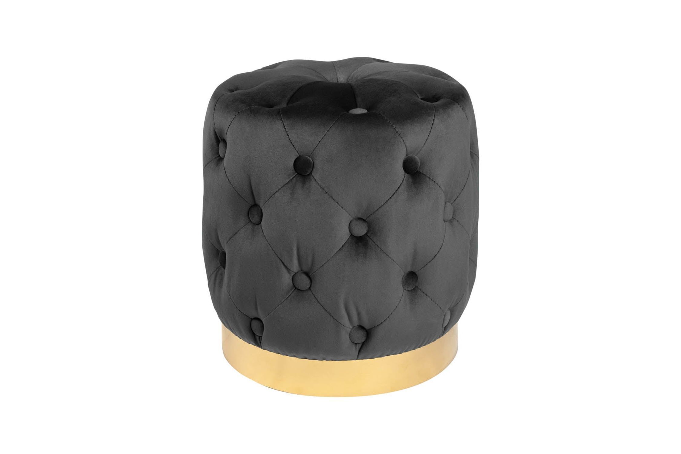 Pouf noir or en velours métal Ø 37 cm petit Moebel, Osmanisch, Zubehör, Schmuck, Halskette