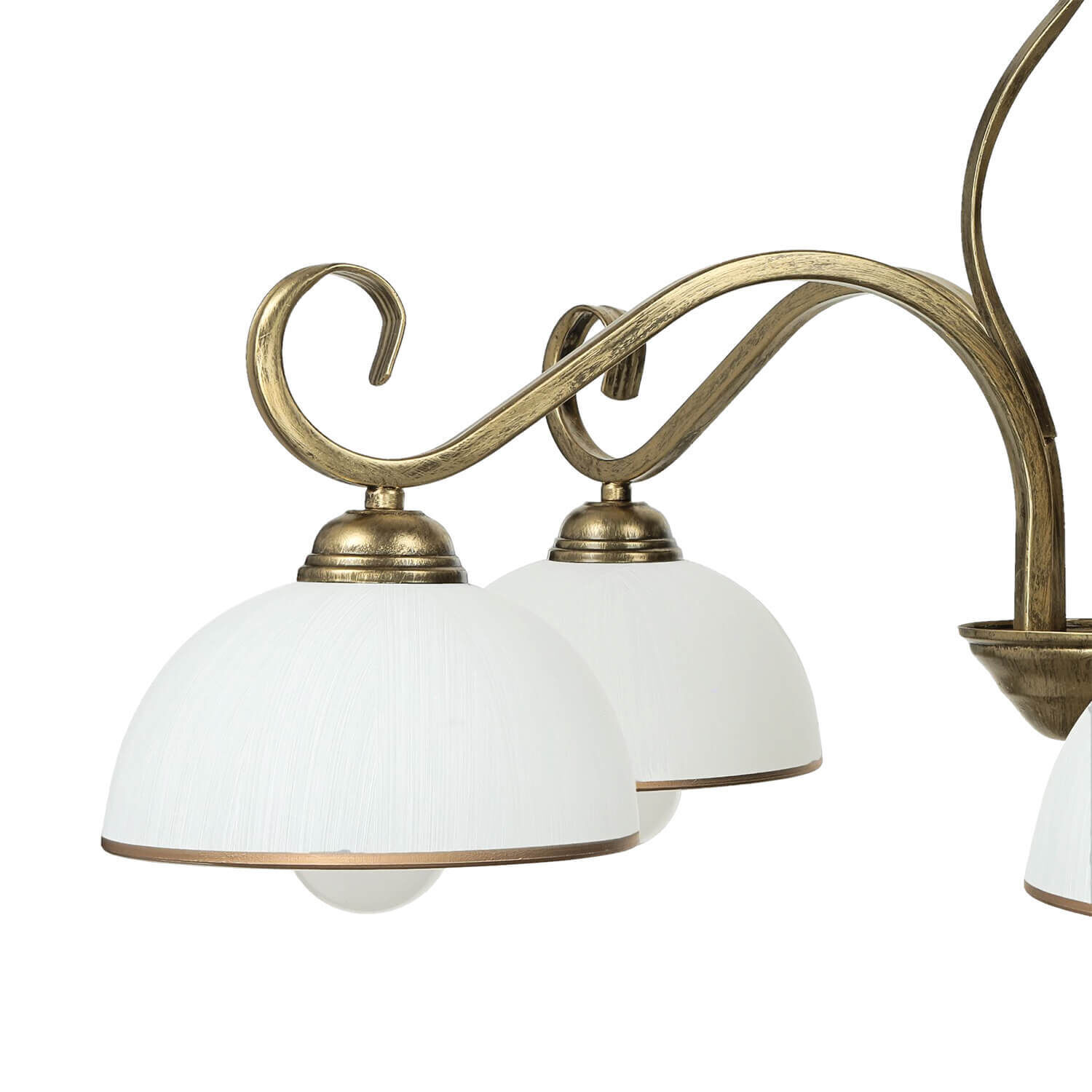 Deckenleuchte Gold Antik Weiß Glasschirm 5-flammig Deckenleuchte Gold Antik Weiß Glasschirm 5-flammig